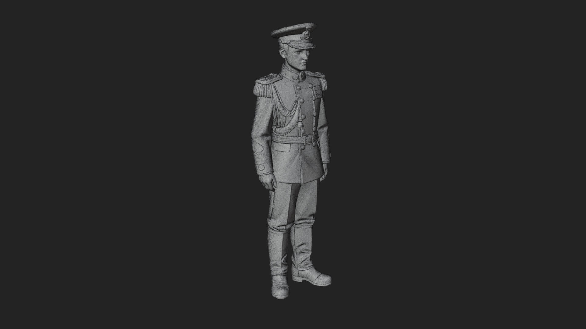 Dress Uniform Officer Statue Design 2 3D Print Model 3D Model
