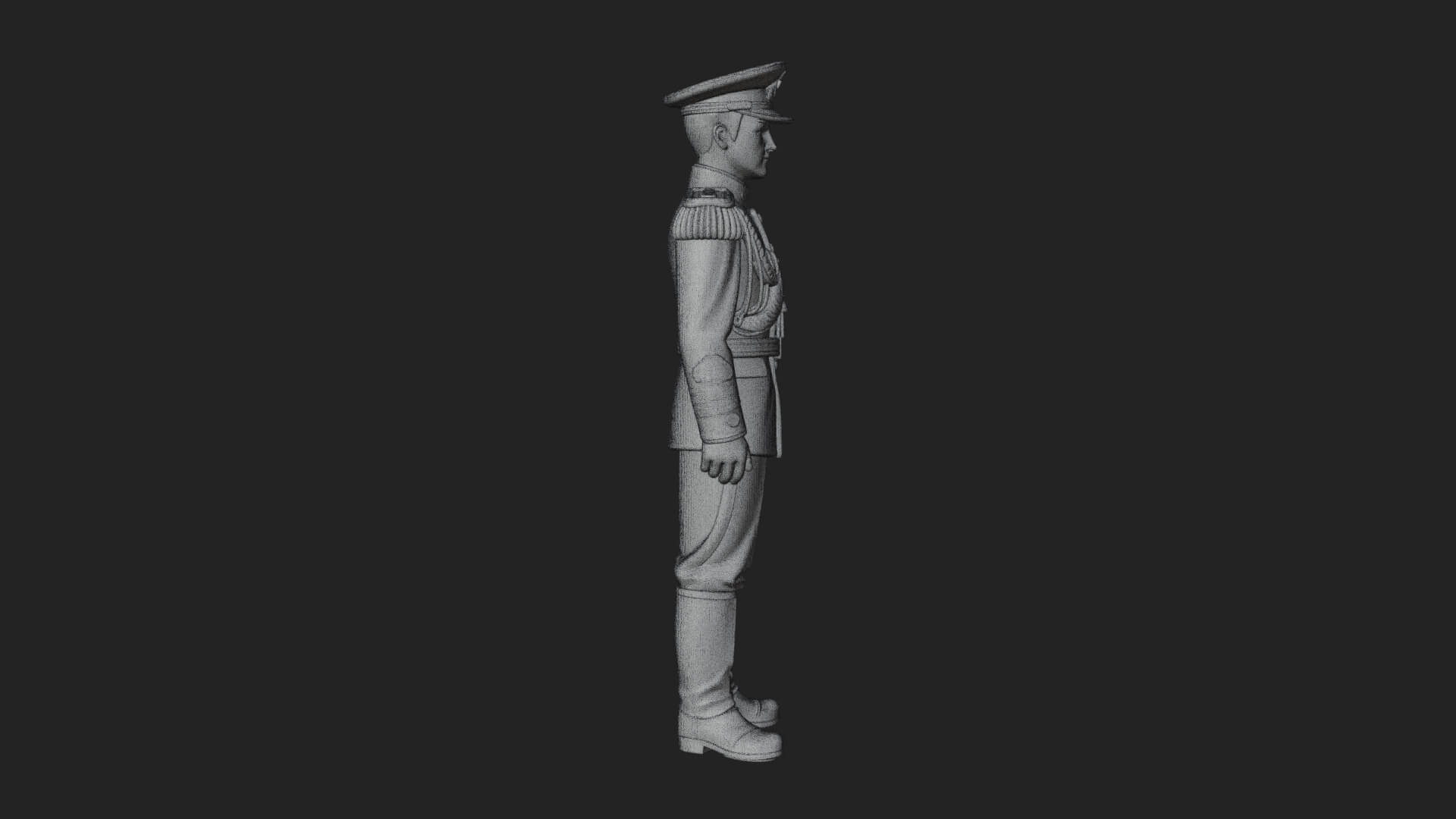 Dress Uniform Officer Statue Design 2 3D Print Model 3D Model