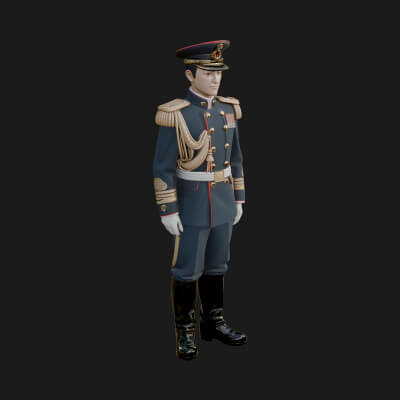 Dress Uniform Officer Statue Design 2 3D Print Model