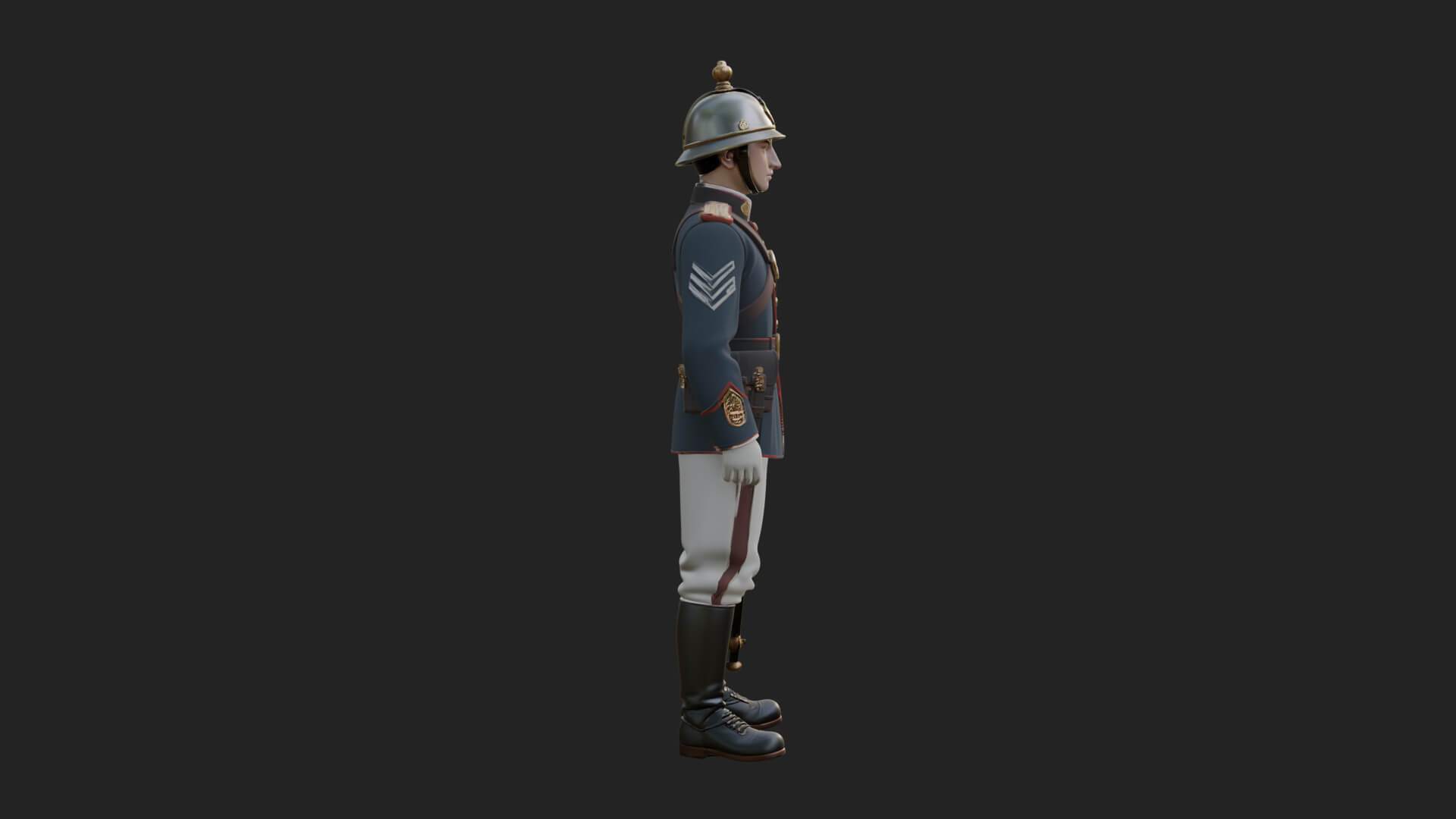 Dress Uniform Officer Statue Design 3 3D Print Model 3D Model