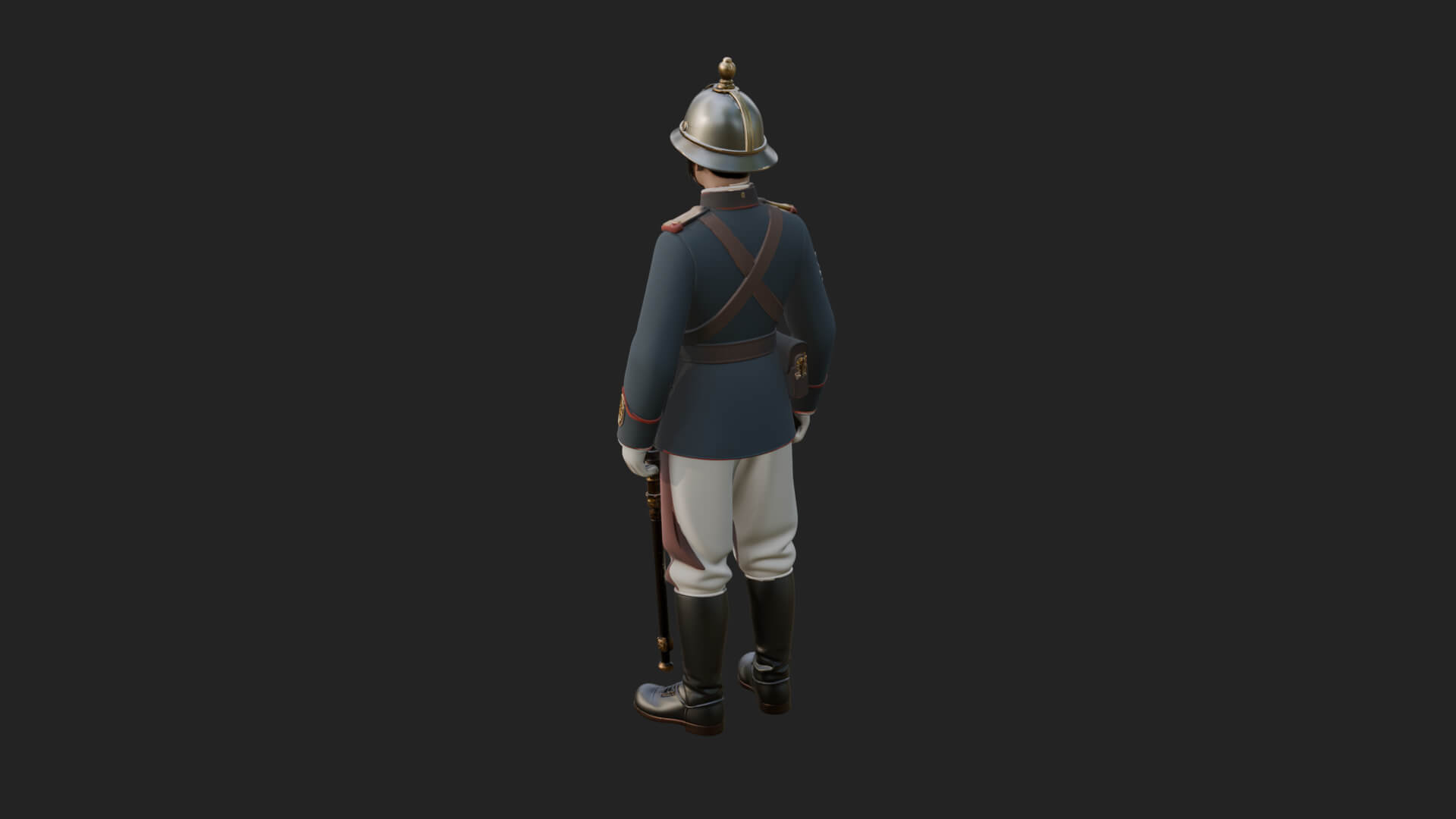 Dress Uniform Officer Statue Design 3 3D Print Model 3D Model