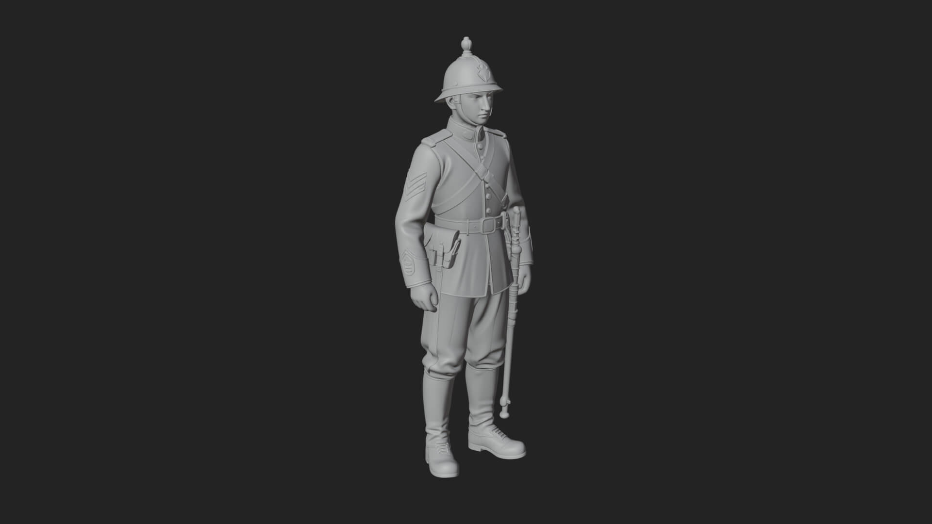 Dress Uniform Officer Statue Design 3 3D Print Model 3D Model