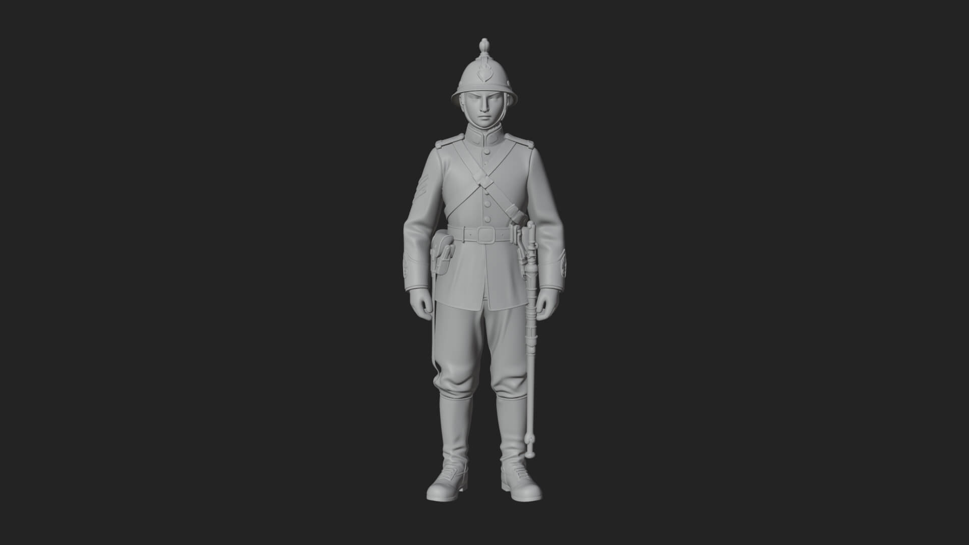 Dress Uniform Officer Statue Design 3 3D Print Model 3D Model