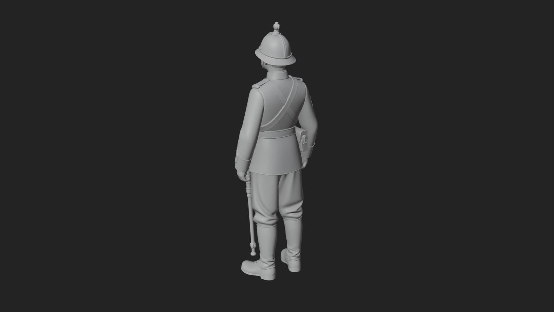Dress Uniform Officer Statue Design 3 3D Print Model 3D Model