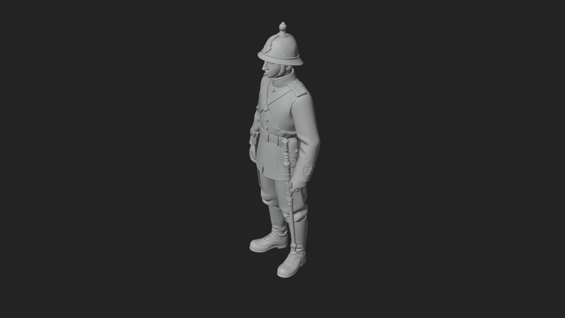 Dress Uniform Officer Statue Design 3 3D Print Model 3D Model