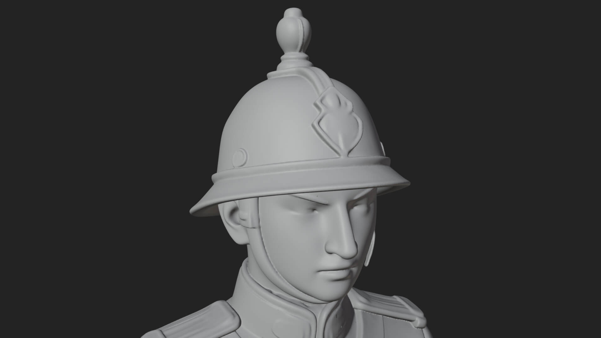 Dress Uniform Officer Statue Design 3 3D Print Model 3D Model