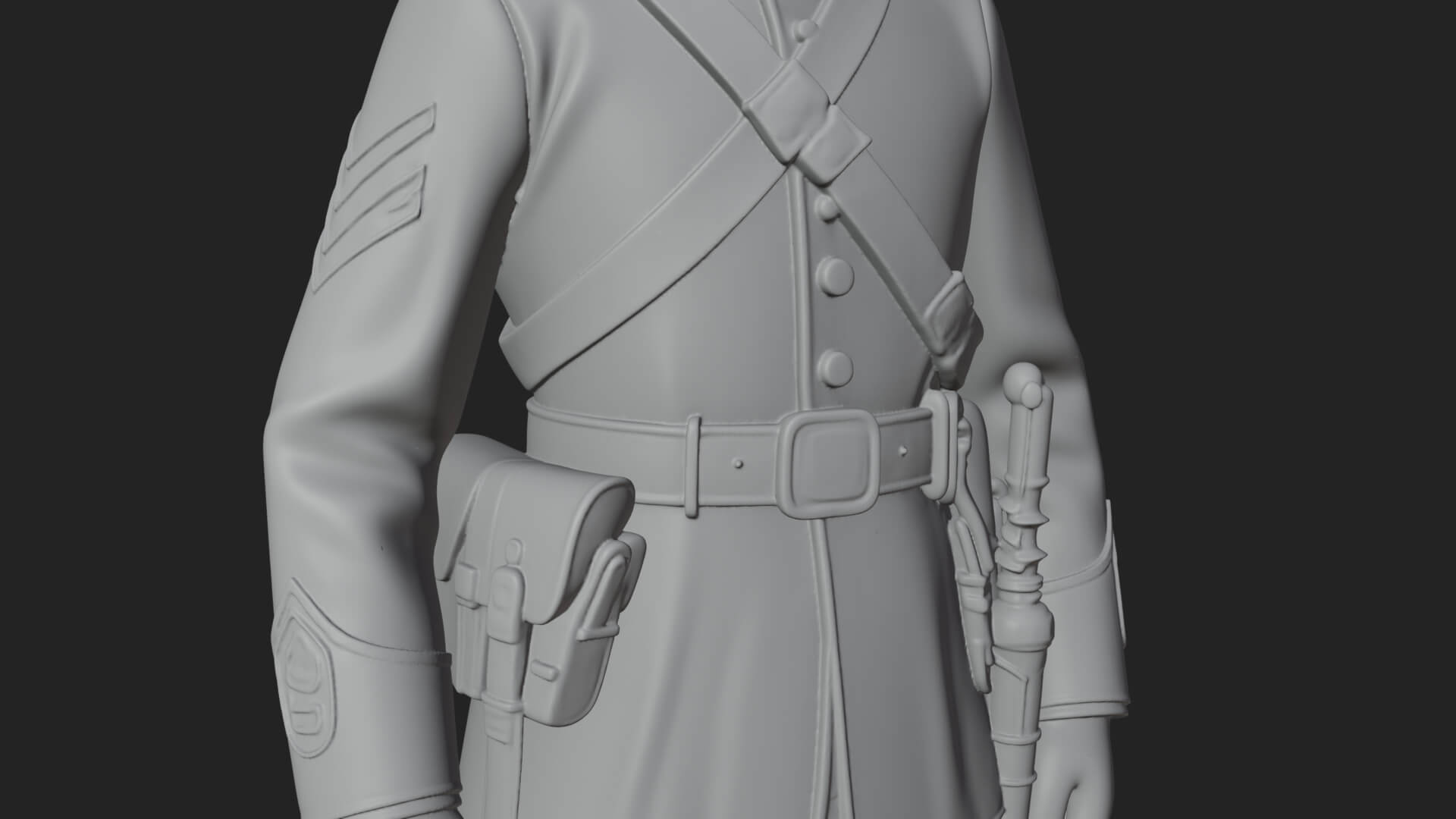 Dress Uniform Officer Statue Design 3 3D Print Model 3D Model