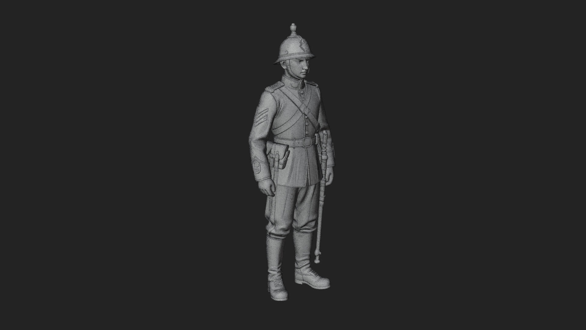 Dress Uniform Officer Statue Design 3 3D Print Model 3D Model