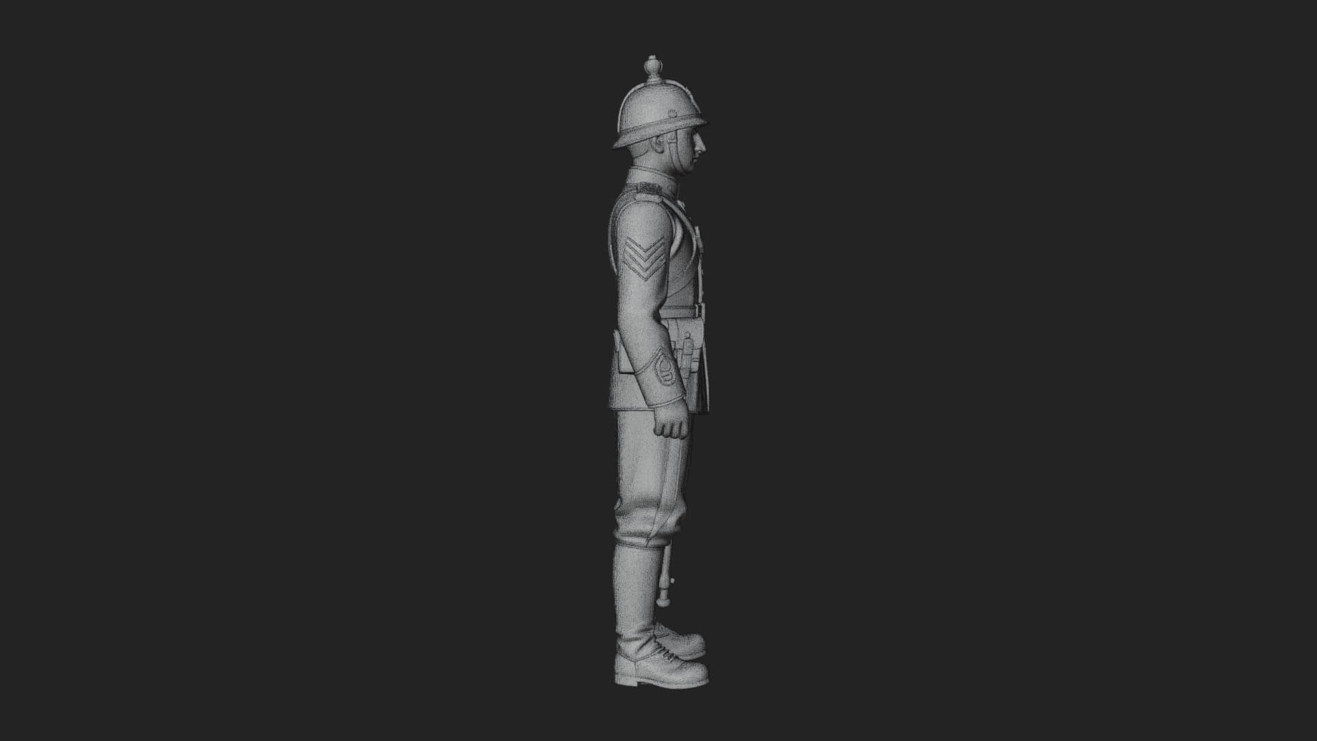 Dress Uniform Officer Statue Design 3 3D Print Model 3D Model