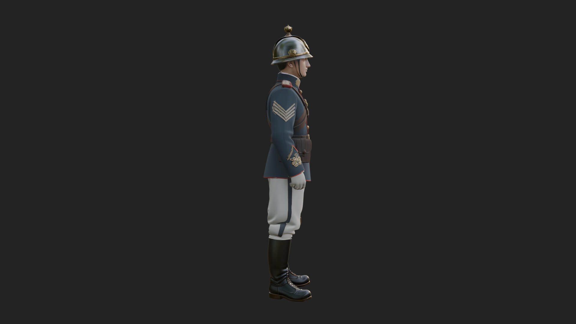 Dress Uniform Officer Statue Design 4 3D Print Model 3D Model