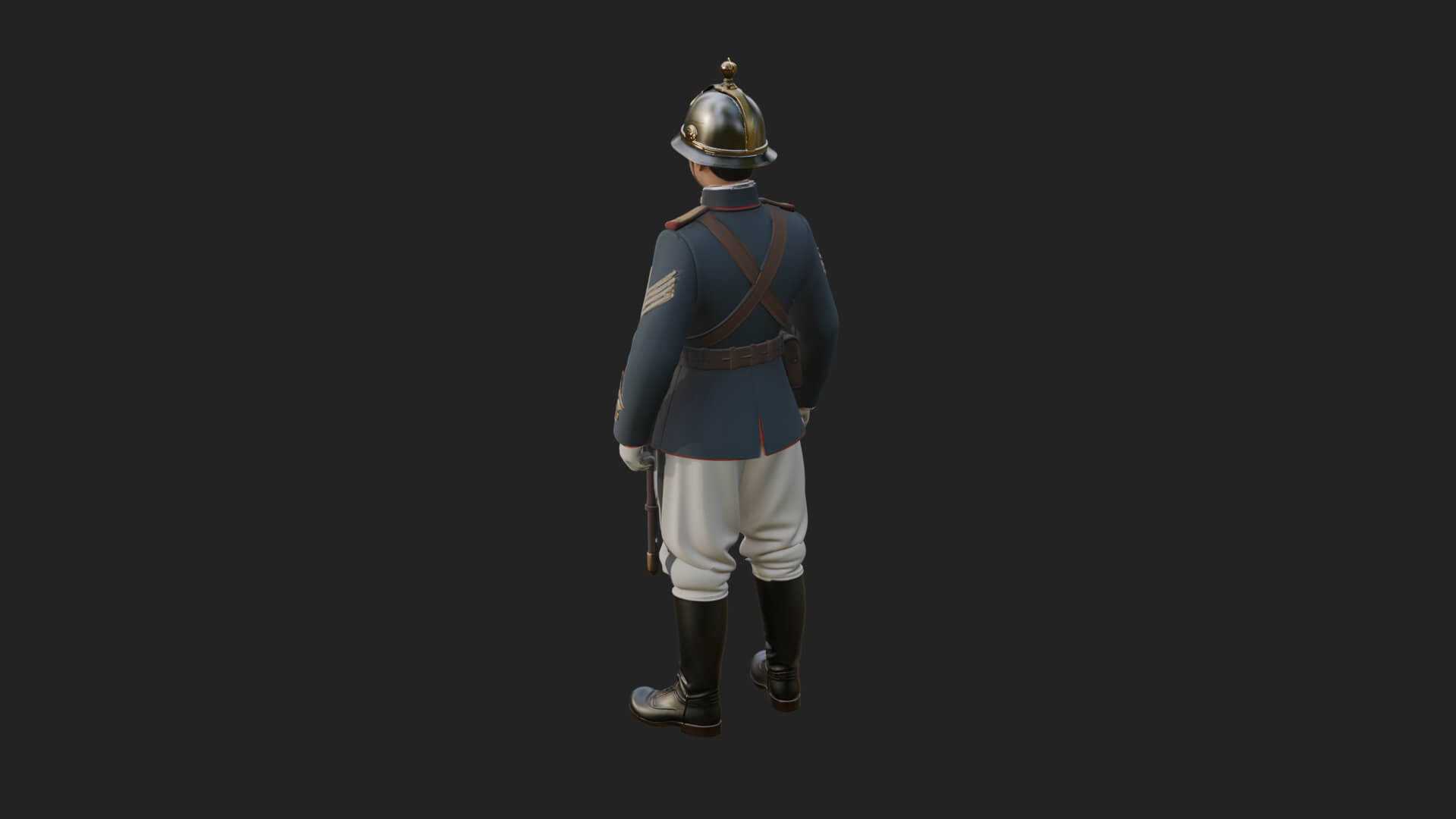 Dress Uniform Officer Statue Design 4 3D Print Model 3D Model