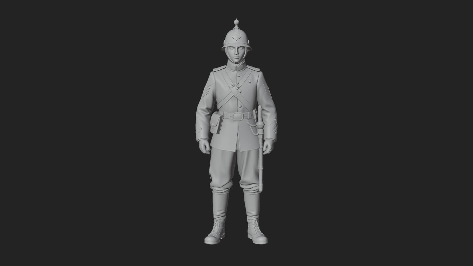 Dress Uniform Officer Statue Design 4 3D Print Model 3D Model