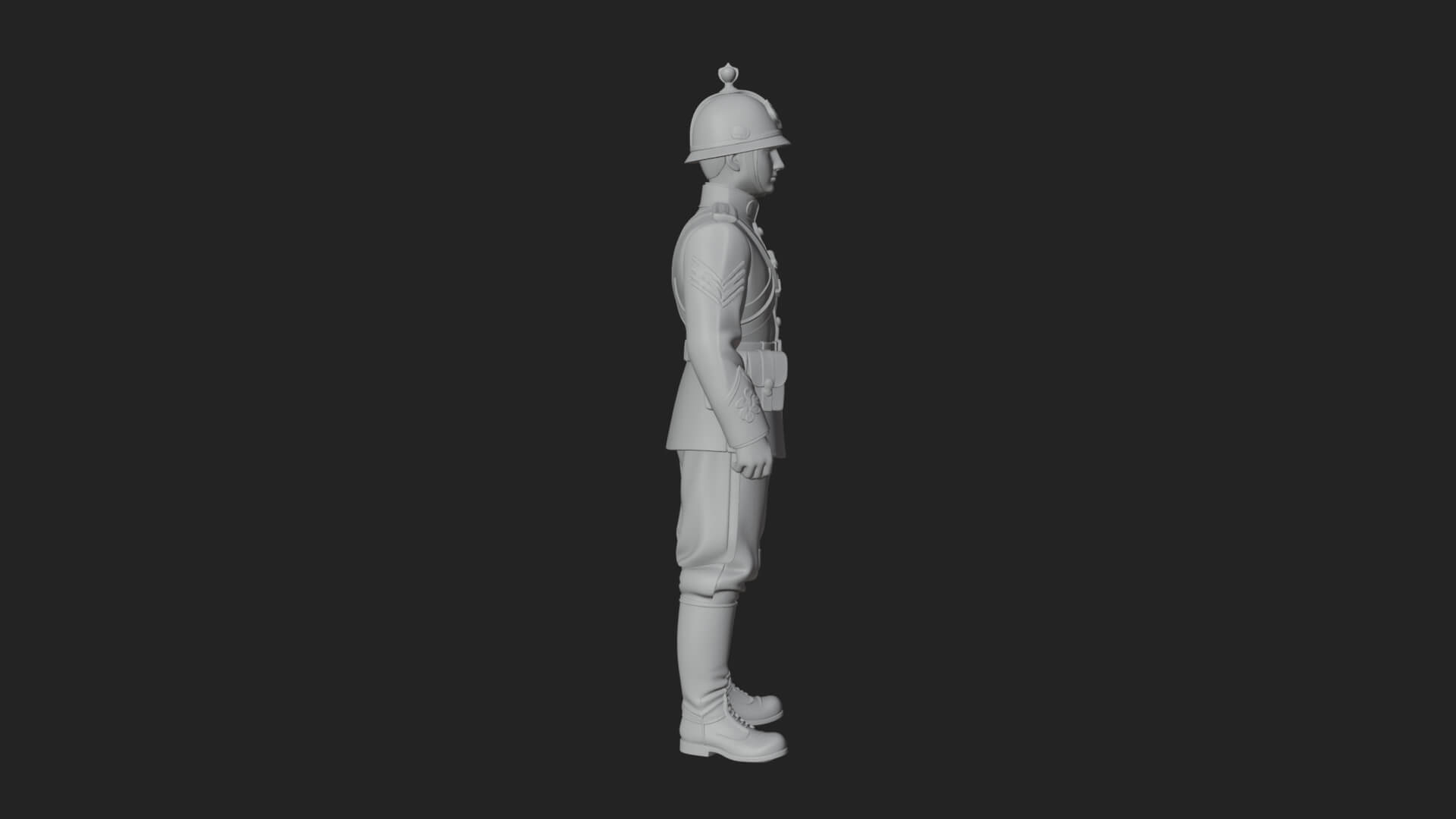 Dress Uniform Officer Statue Design 4 3D Print Model 3D Model