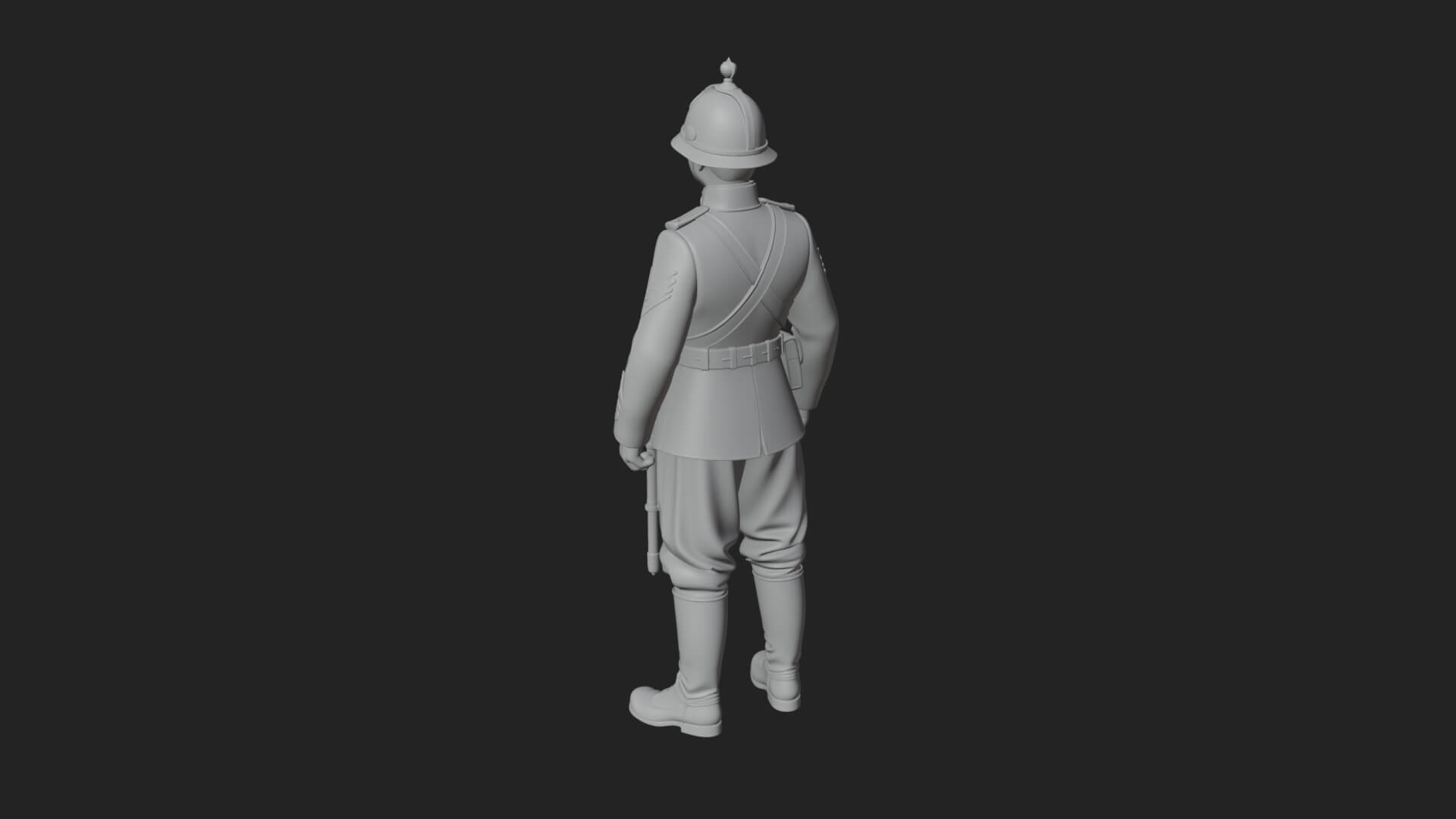 Dress Uniform Officer Statue Design 4 3D Print Model 3D Model