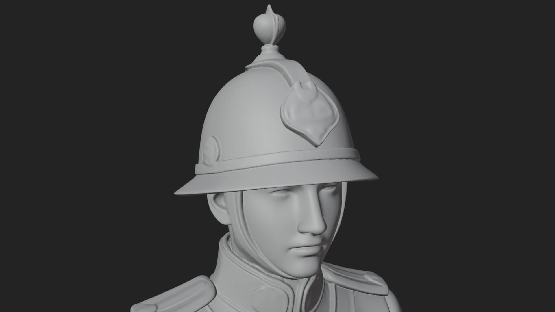 Dress Uniform Officer Statue Design 4 3D Print Model 3D Model