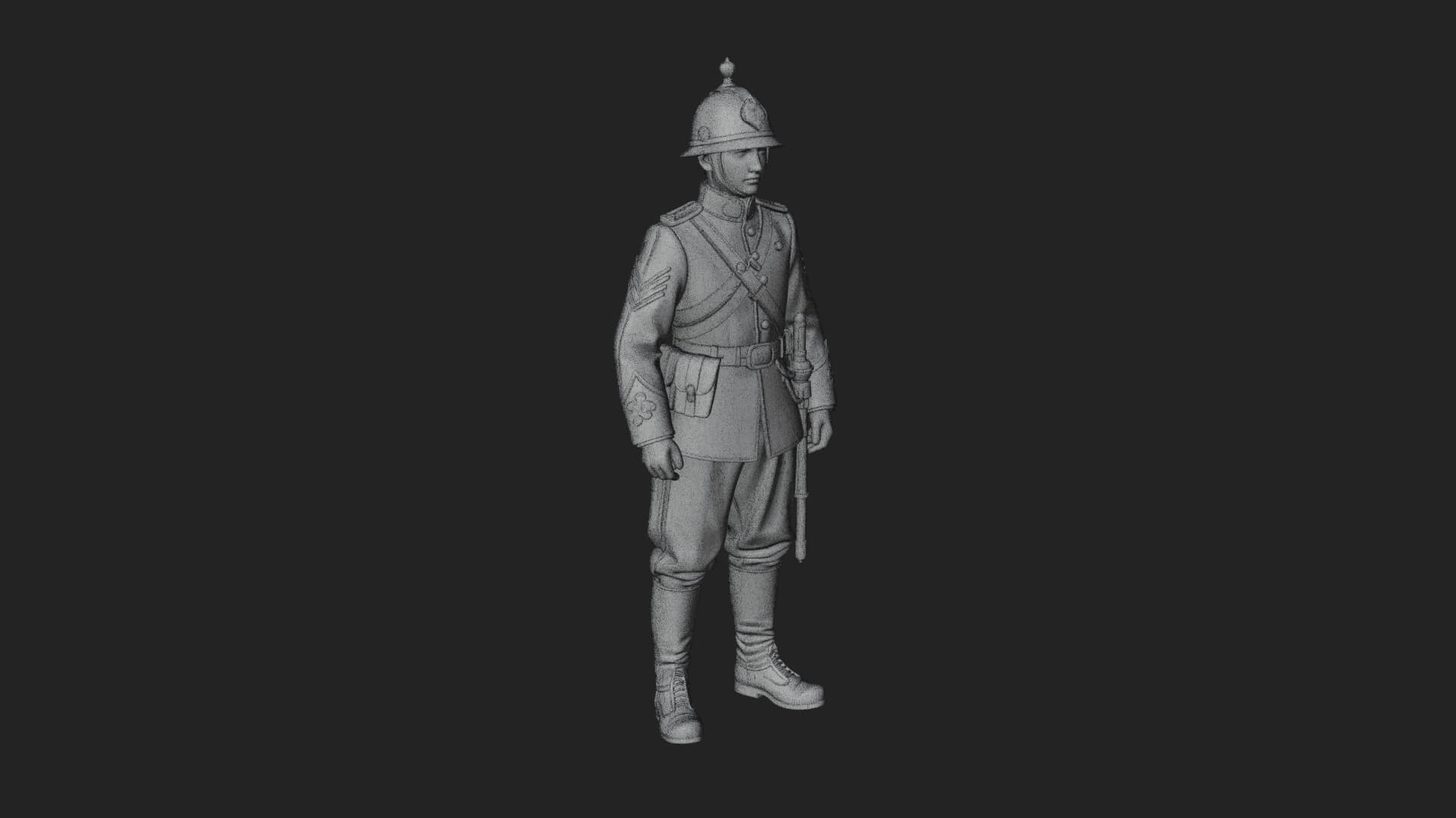 Dress Uniform Officer Statue Design 4 3D Print Model 3D Model