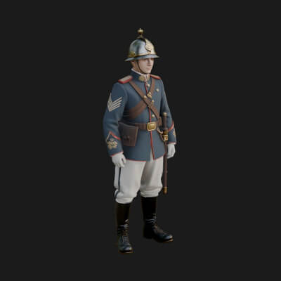 Dress Uniform Officer Statue Design 4 3D Print Model