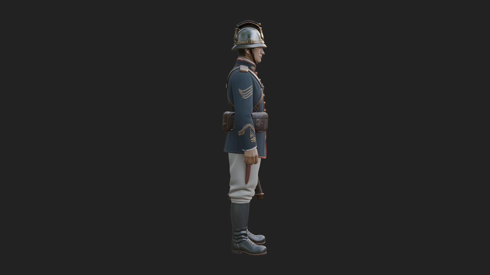 Dress Uniform Officer Statue Design 5 3D Print Model 3D Model