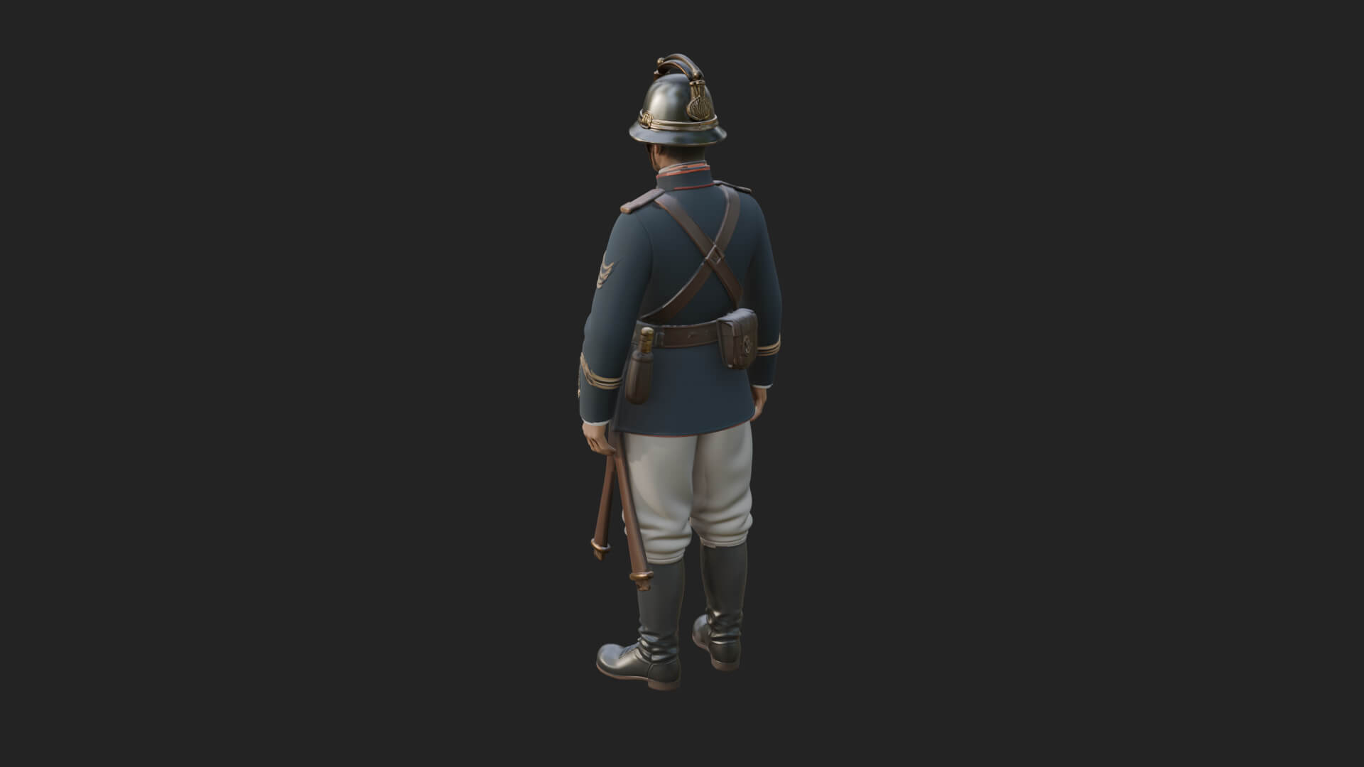 Dress Uniform Officer Statue Design 5 3D Print Model 3D Model