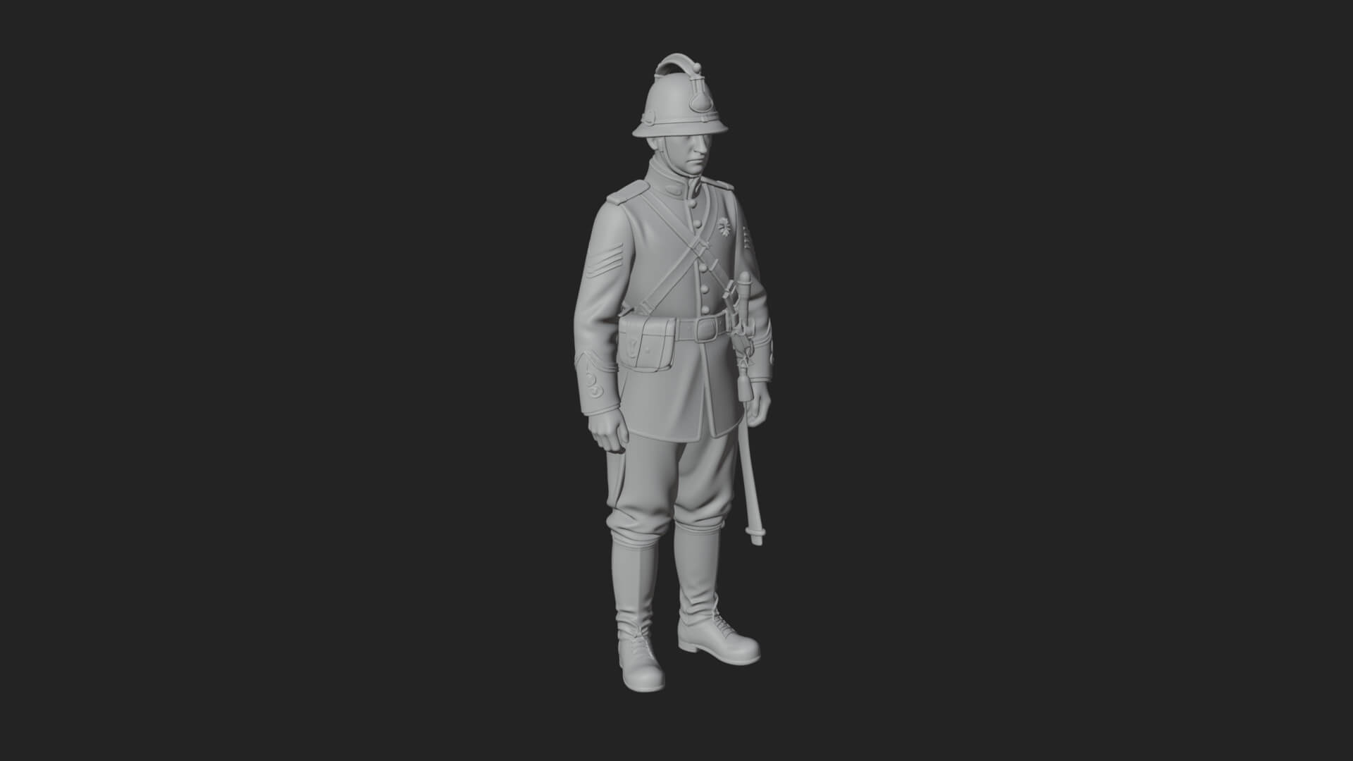Dress Uniform Officer Statue Design 5 3D Print Model 3D Model
