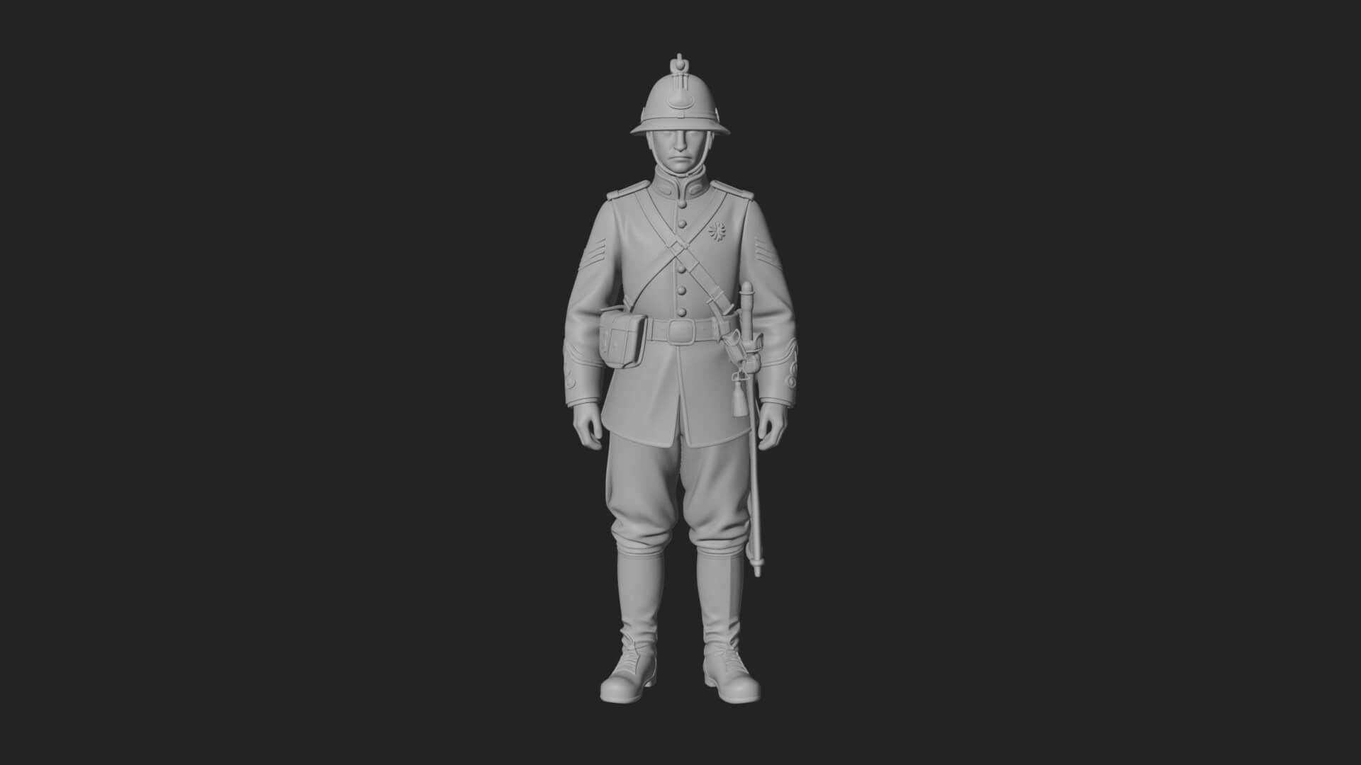 Dress Uniform Officer Statue Design 5 3D Print Model 3D Model