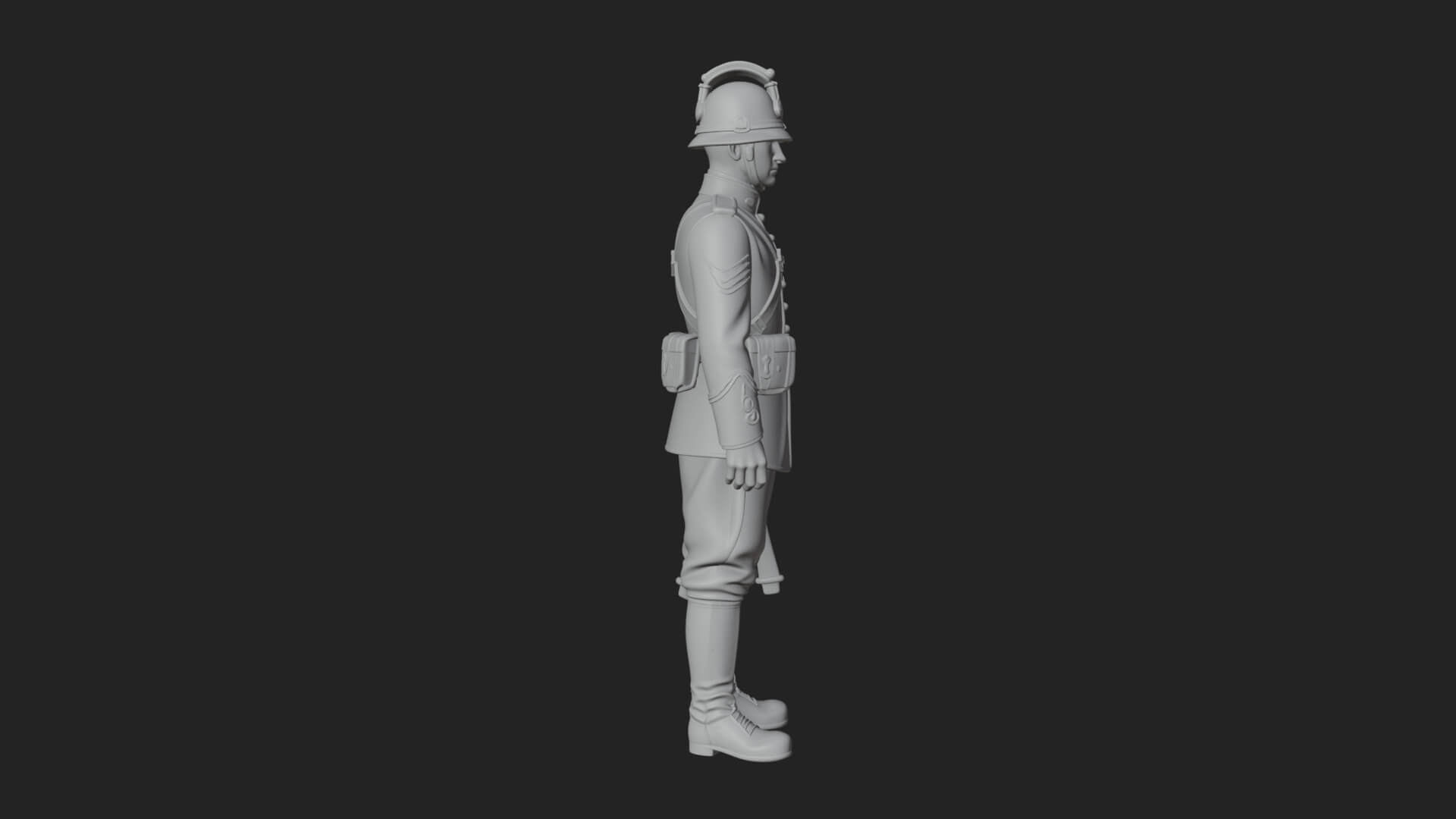 Dress Uniform Officer Statue Design 5 3D Print Model 3D Model