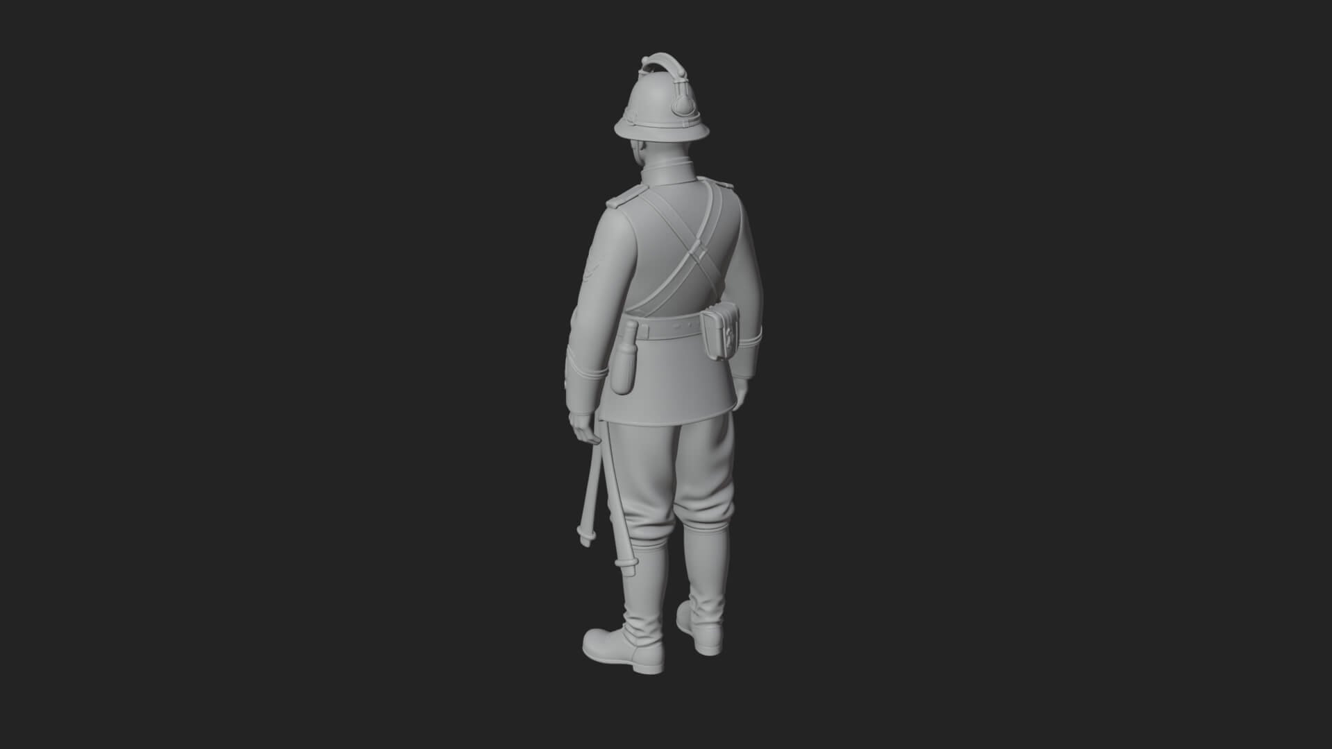 Dress Uniform Officer Statue Design 5 3D Print Model 3D Model