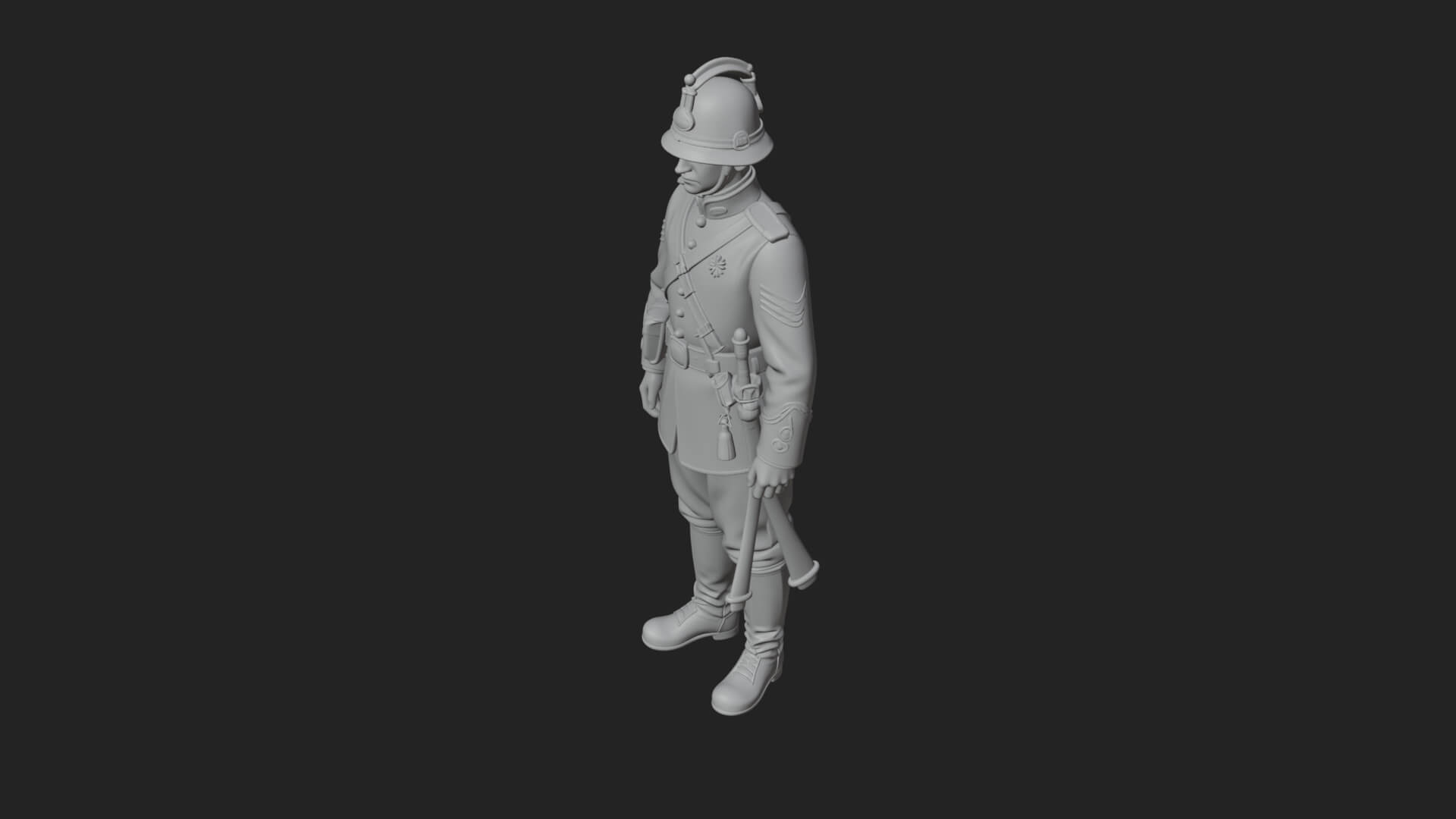 Dress Uniform Officer Statue Design 5 3D Print Model 3D Model