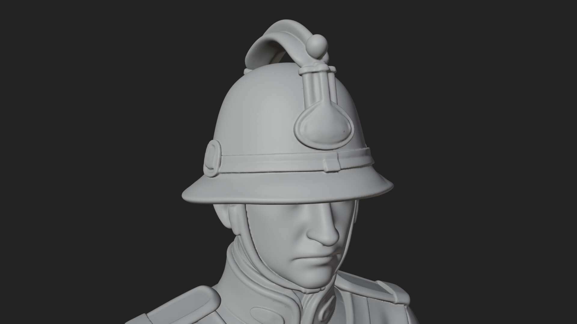 Dress Uniform Officer Statue Design 5 3D Print Model 3D Model