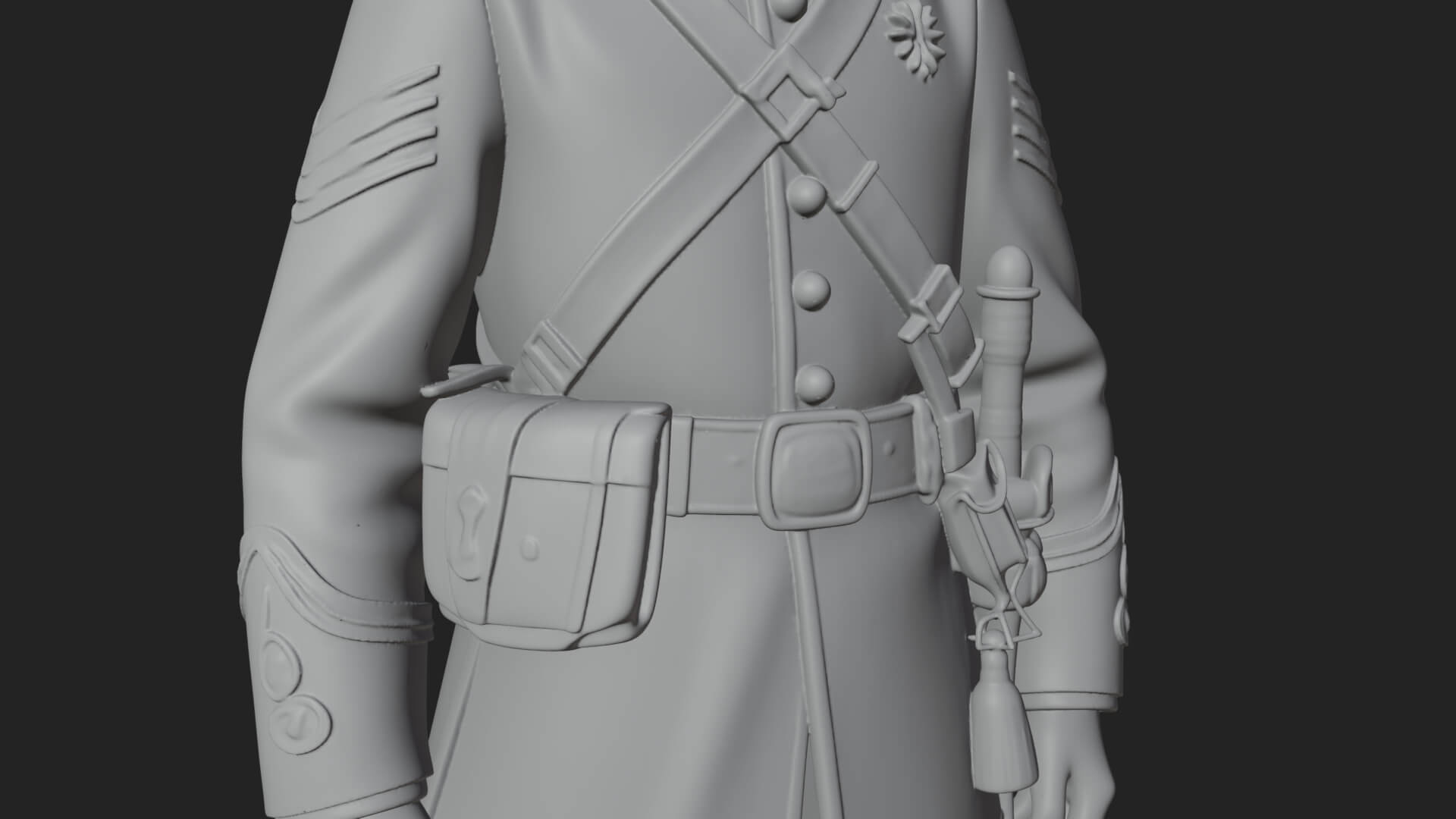 Dress Uniform Officer Statue Design 5 3D Print Model 3D Model