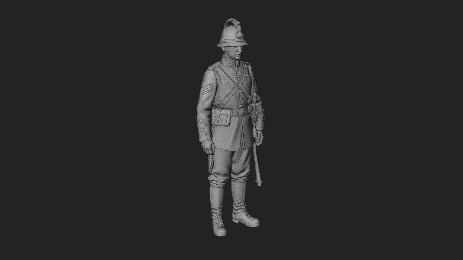 Dress Uniform Officer Statue Design 5 3D Print Model 3D Model
