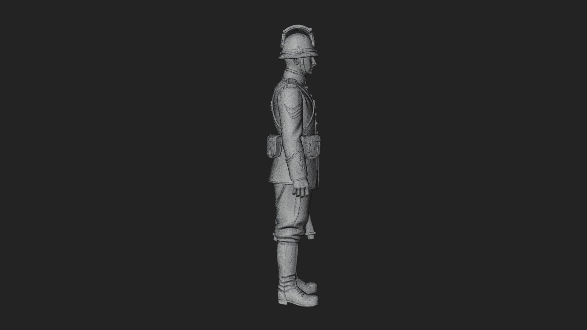 Dress Uniform Officer Statue Design 5 3D Print Model 3D Model