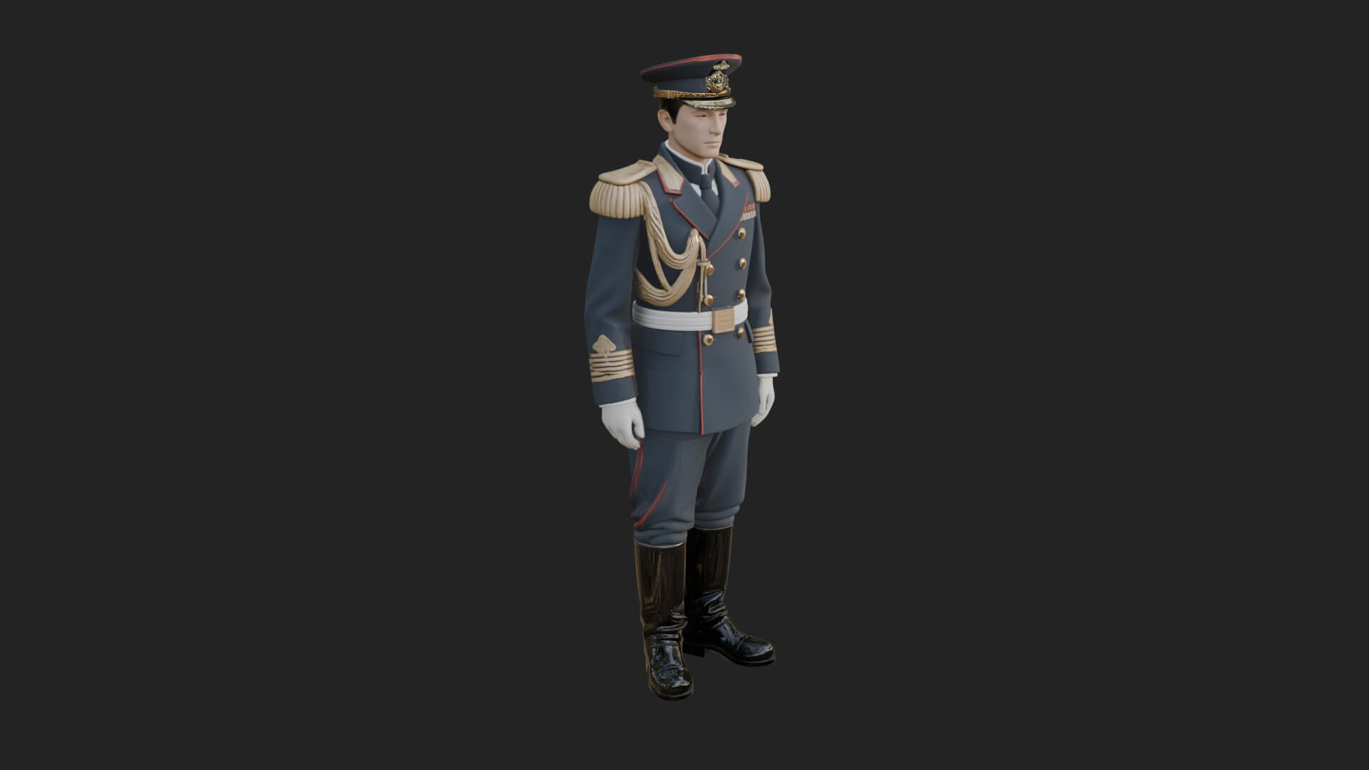 Dress Uniform Officer Statue Design 6 3D Print Model 3D Model