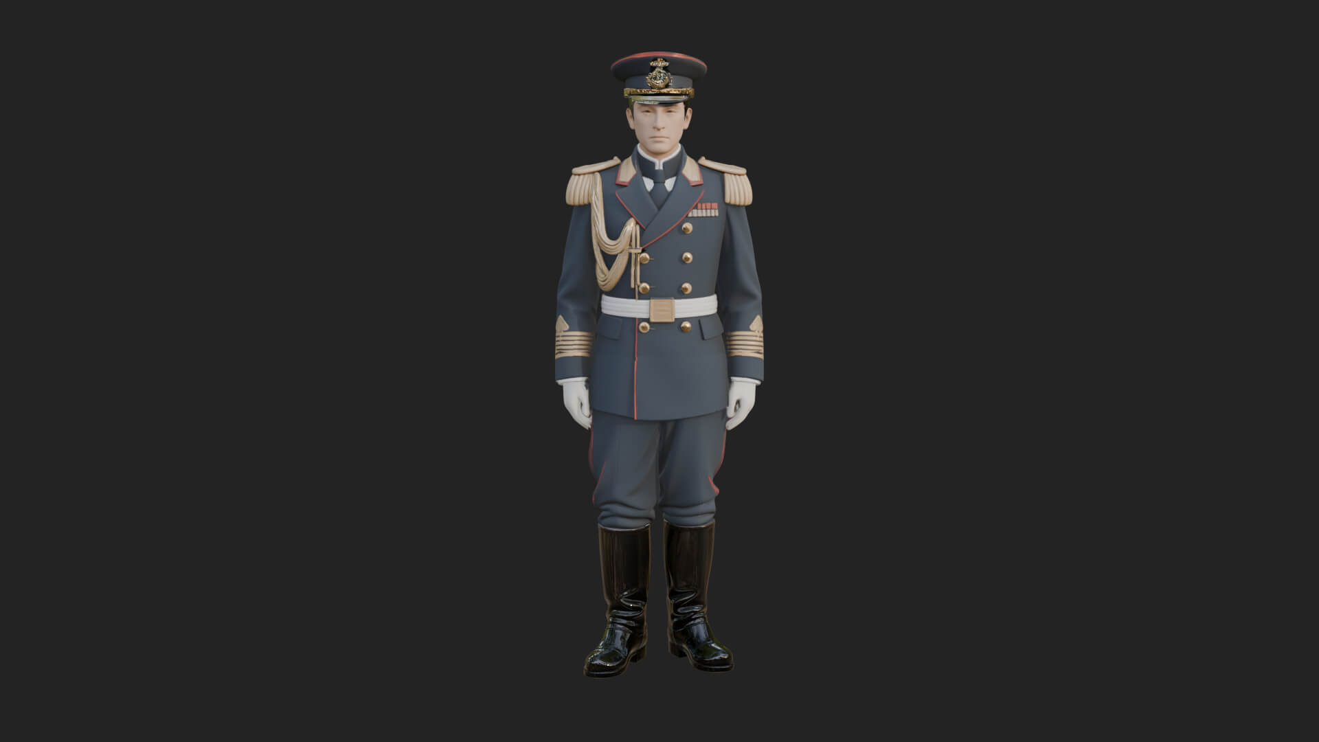 Dress Uniform Officer Statue Design 6 3D Print Model 3D Model