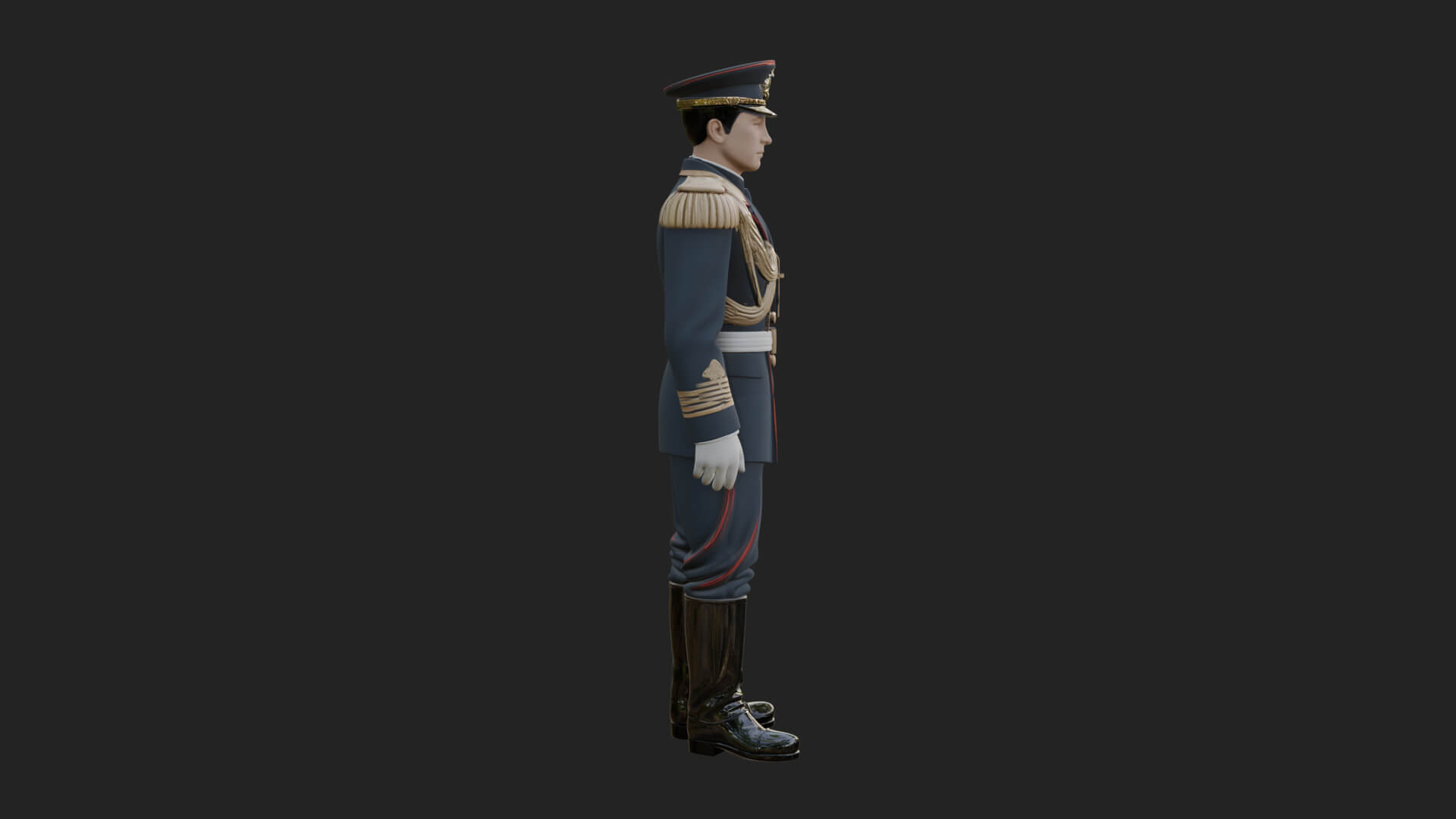 Dress Uniform Officer Statue Design 6 3D Print Model 3D Model