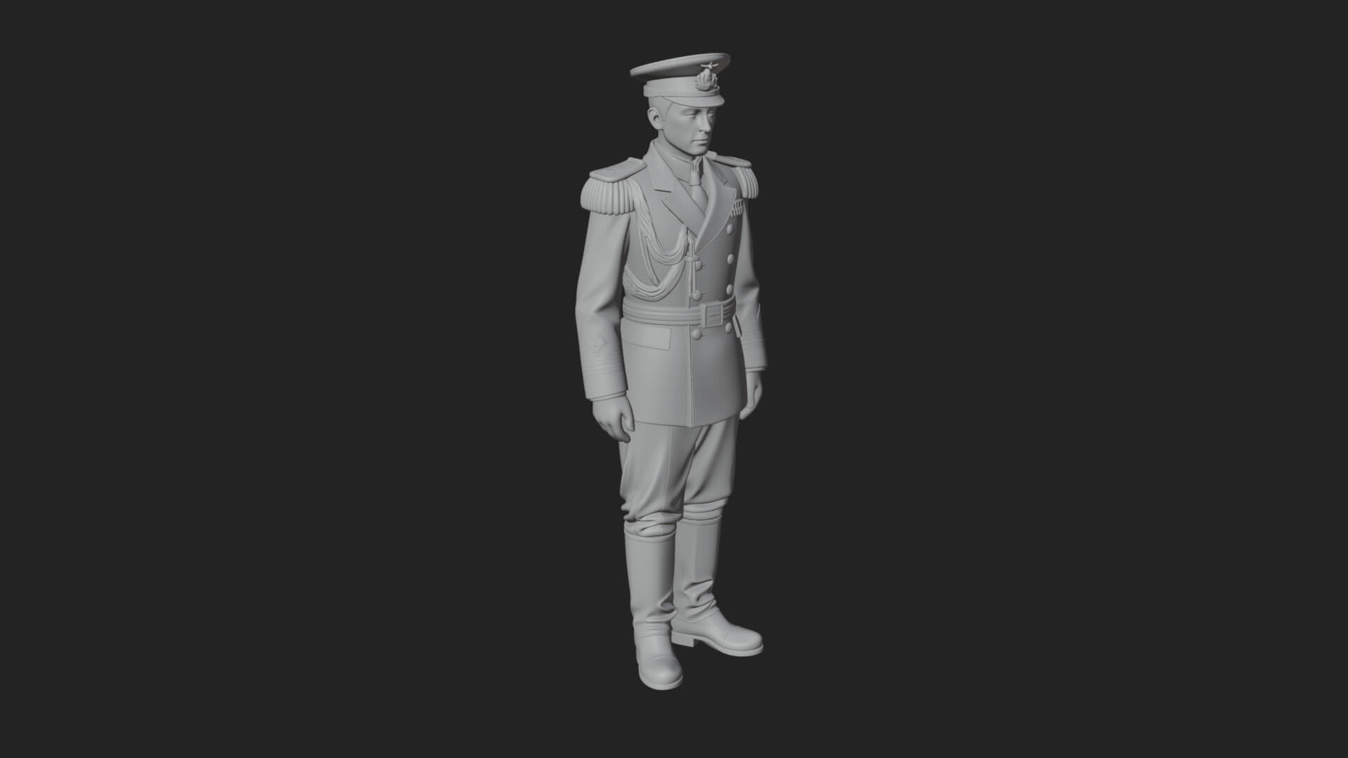 Dress Uniform Officer Statue Design 6 3D Print Model 3D Model
