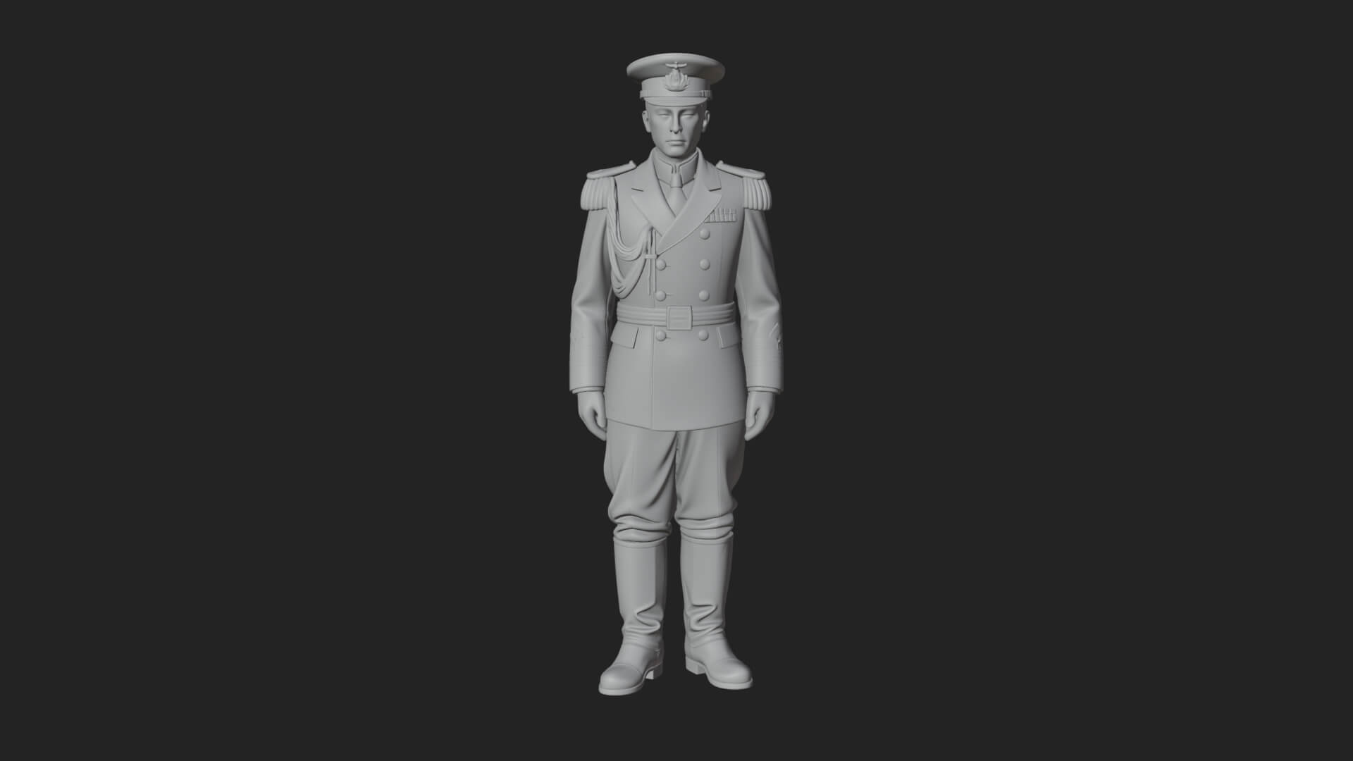 Dress Uniform Officer Statue Design 6 3D Print Model 3D Model
