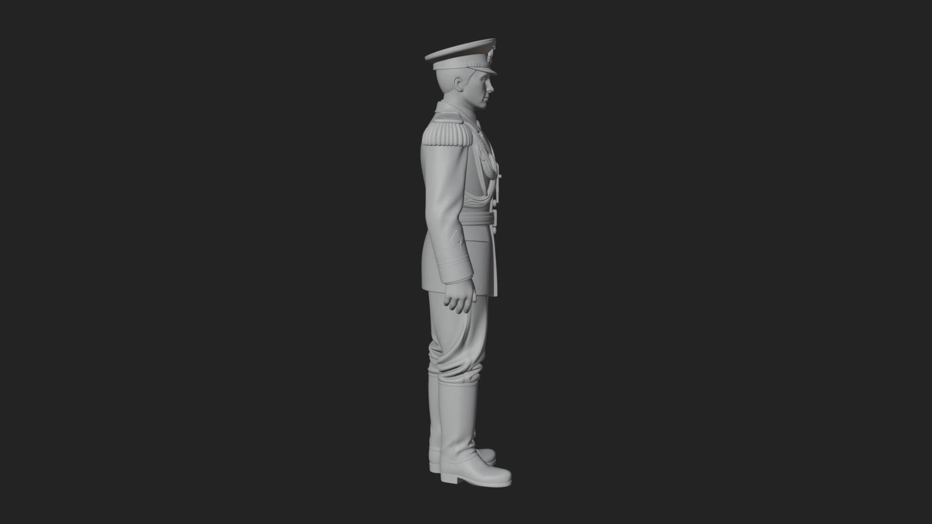 Dress Uniform Officer Statue Design 6 3D Print Model 3D Model