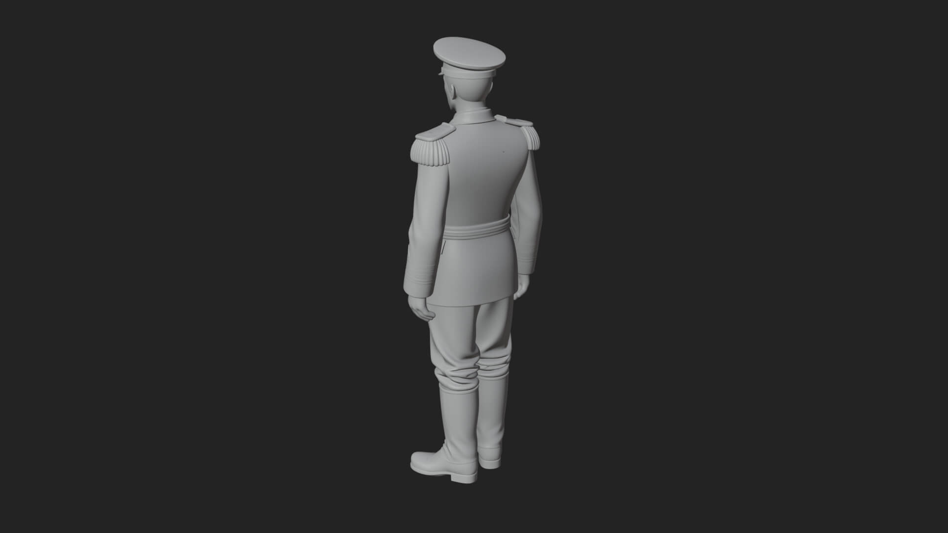 Dress Uniform Officer Statue Design 6 3D Print Model 3D Model