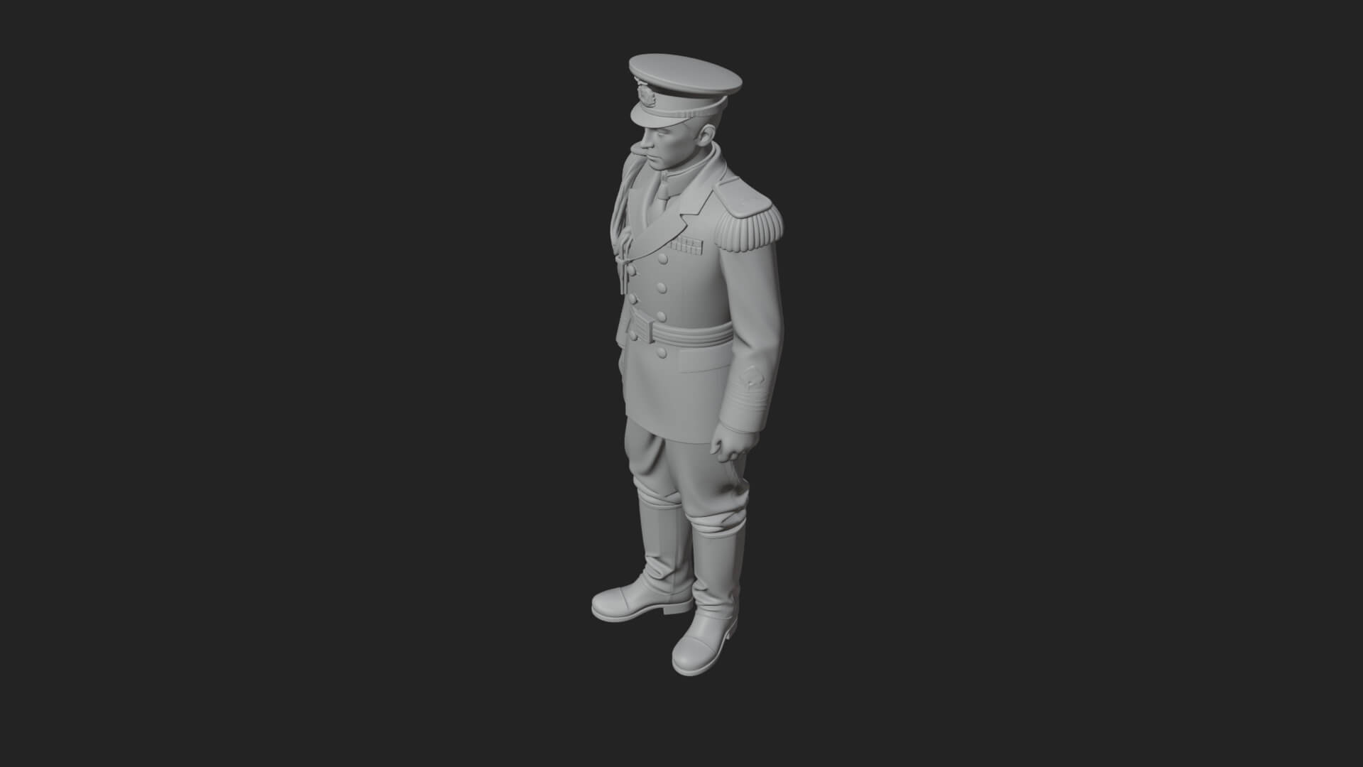 Dress Uniform Officer Statue Design 6 3D Print Model 3D Model