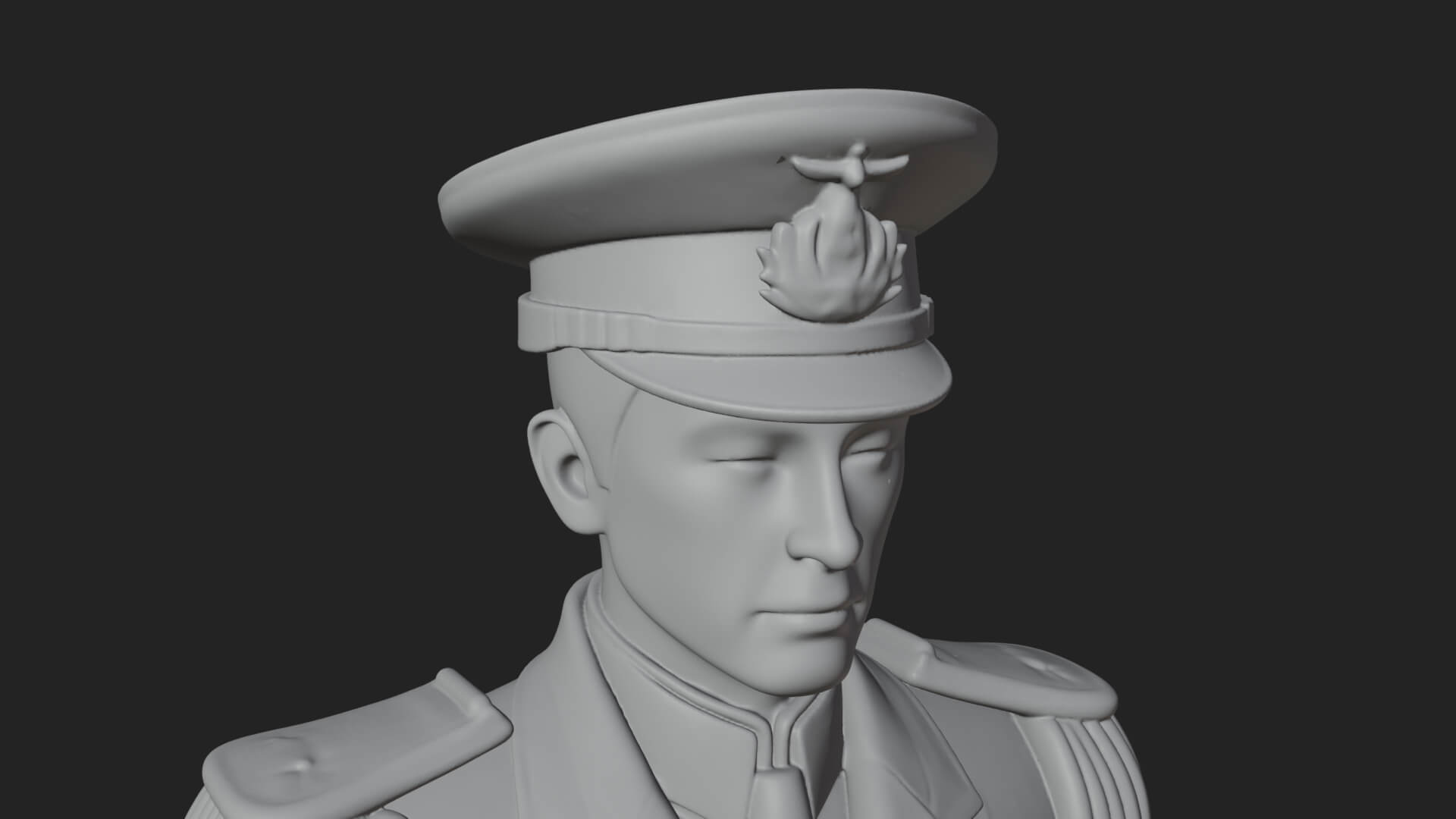 Dress Uniform Officer Statue Design 6 3D Print Model 3D Model