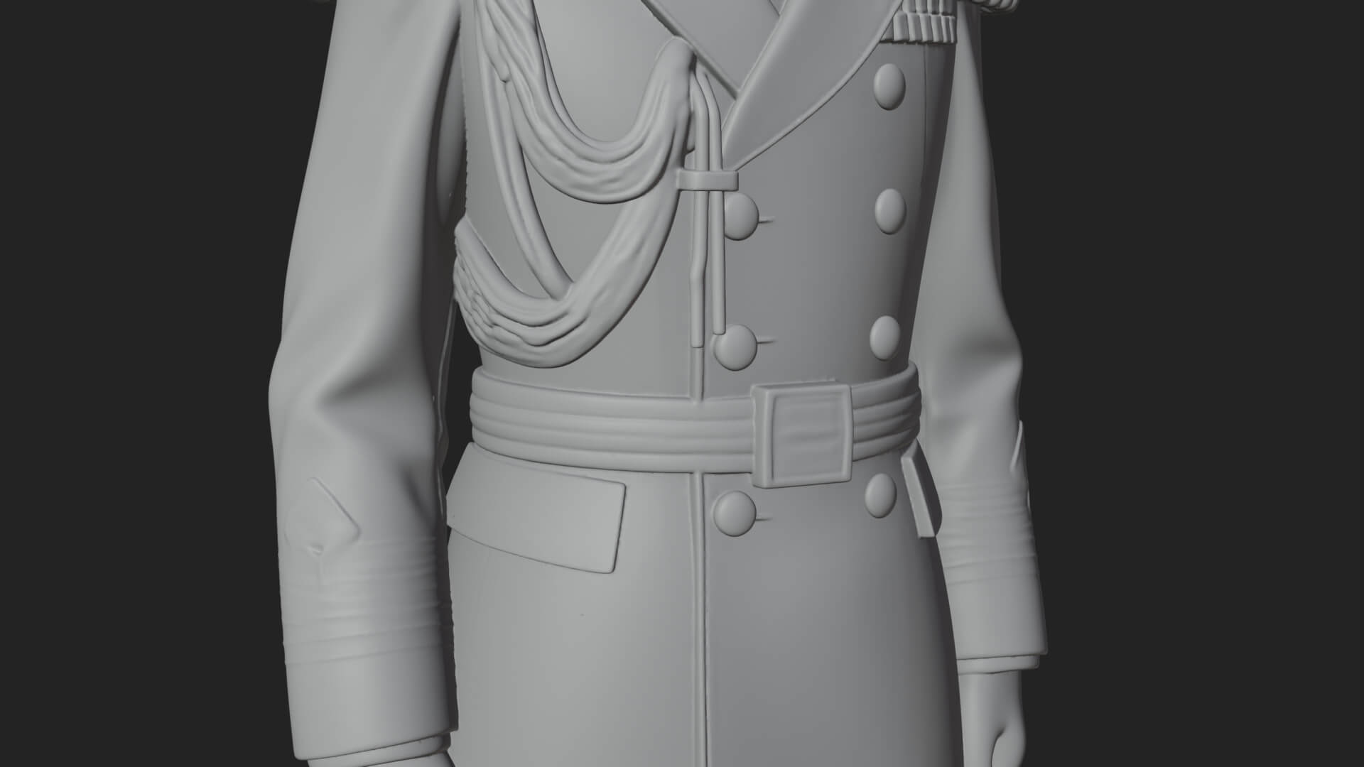 Dress Uniform Officer Statue Design 6 3D Print Model 3D Model
