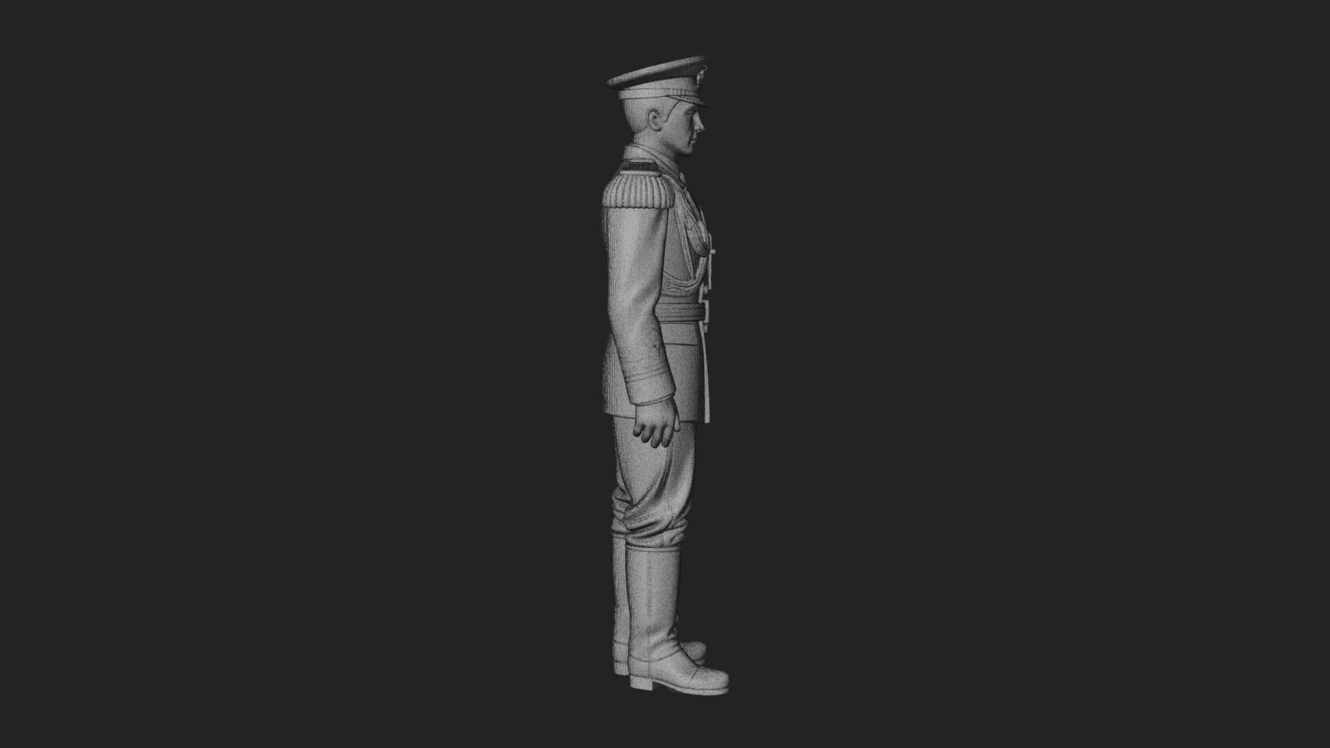 Dress Uniform Officer Statue Design 6 3D Print Model 3D Model