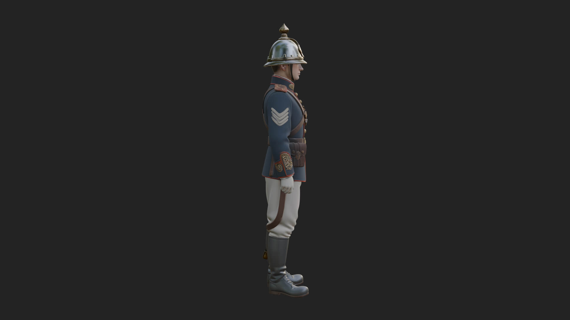 Dress Uniform Officer Statue Design 7 3D Print Model 3D Model