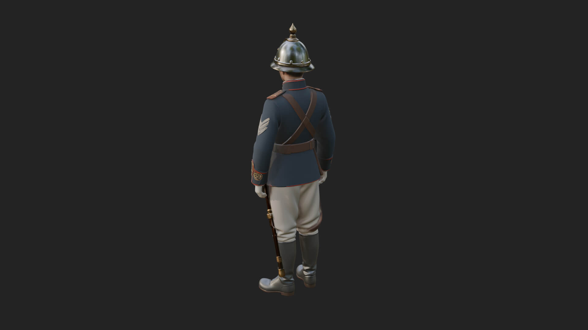 Dress Uniform Officer Statue Design 7 3D Print Model 3D Model