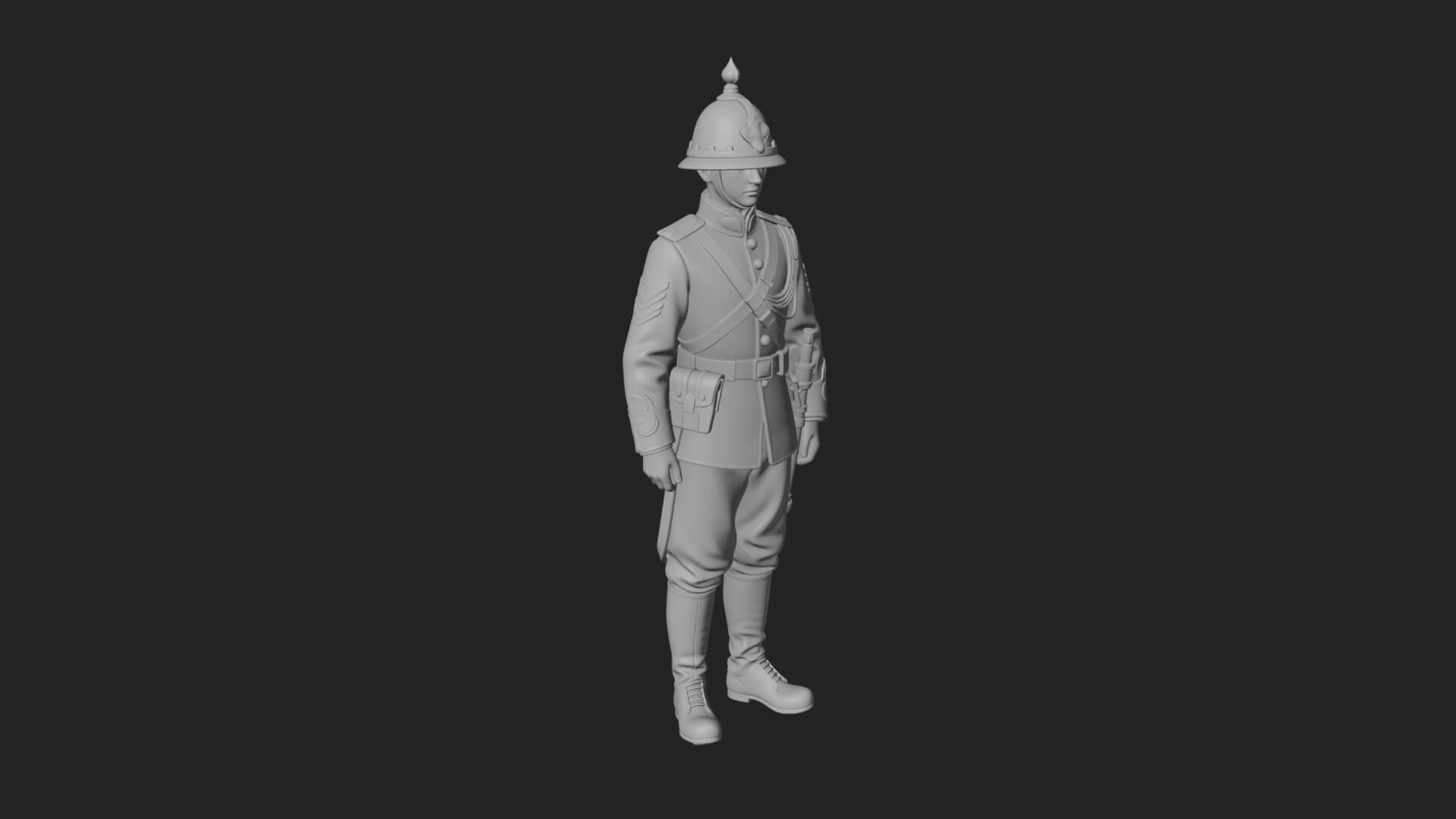 Dress Uniform Officer Statue Design 7 3D Print Model 3D Model