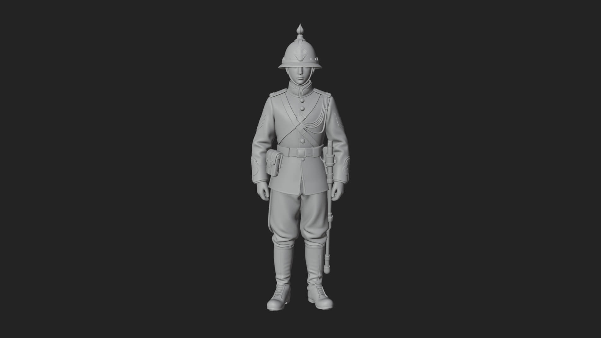 Dress Uniform Officer Statue Design 7 3D Print Model 3D Model