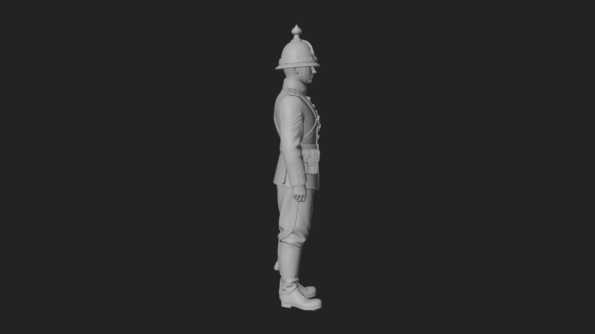 Dress Uniform Officer Statue Design 7 3D Print Model 3D Model