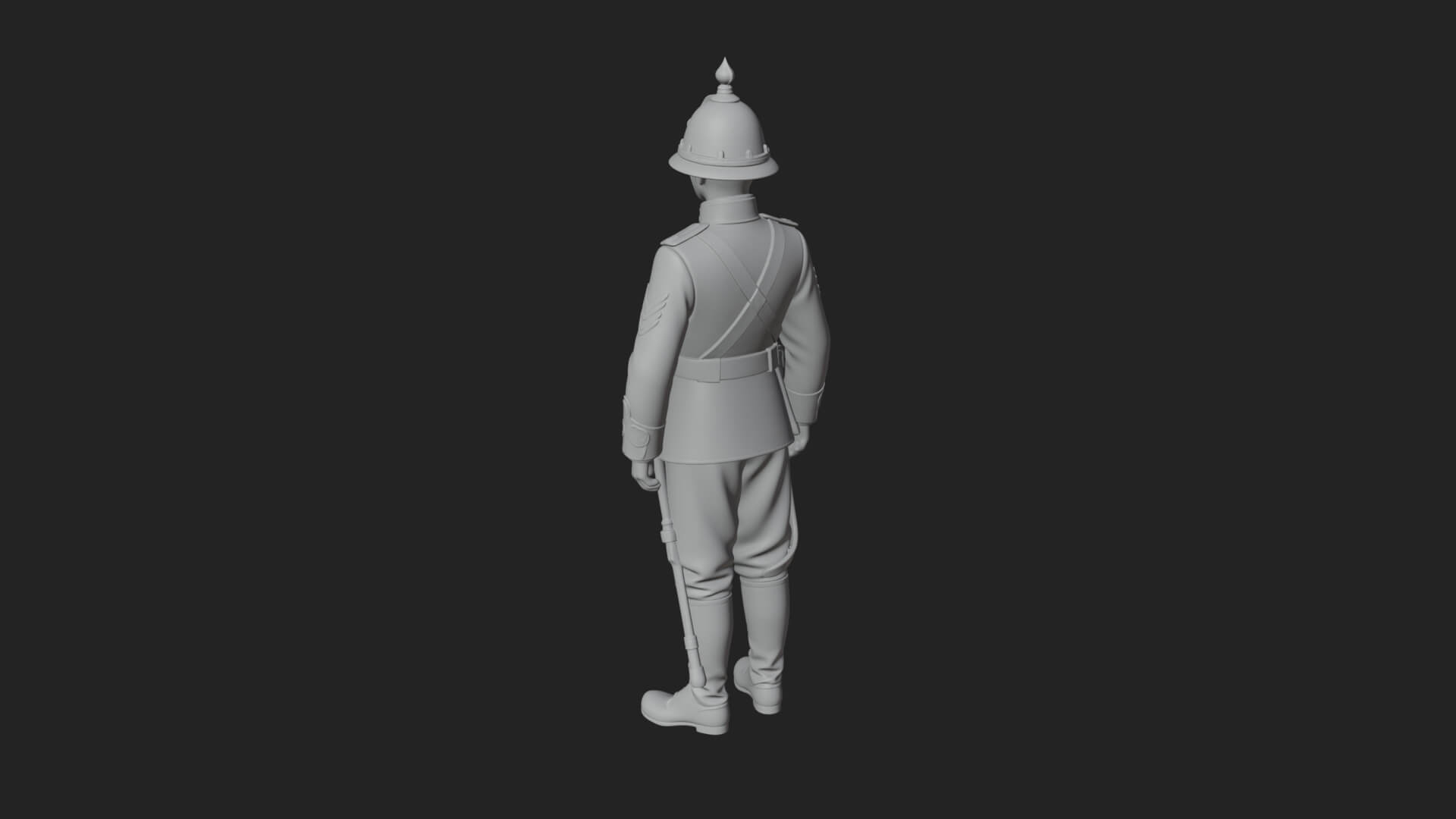 Dress Uniform Officer Statue Design 7 3D Print Model 3D Model
