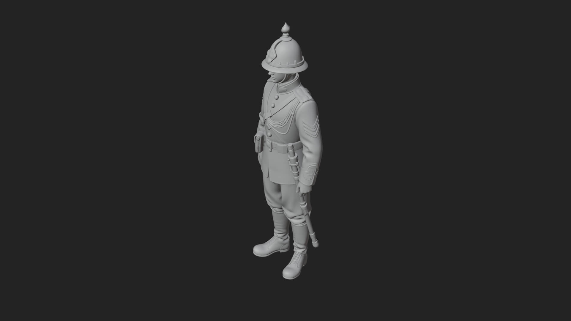 Dress Uniform Officer Statue Design 7 3D Print Model 3D Model